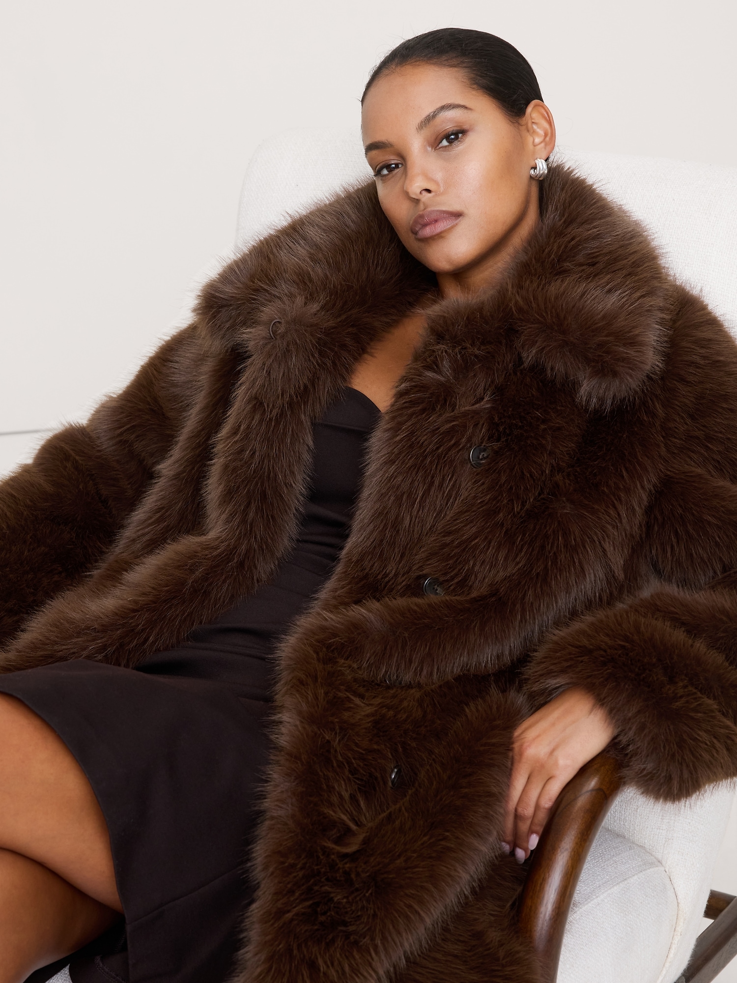 Image number 7 showing, Faux Fur Long Coat