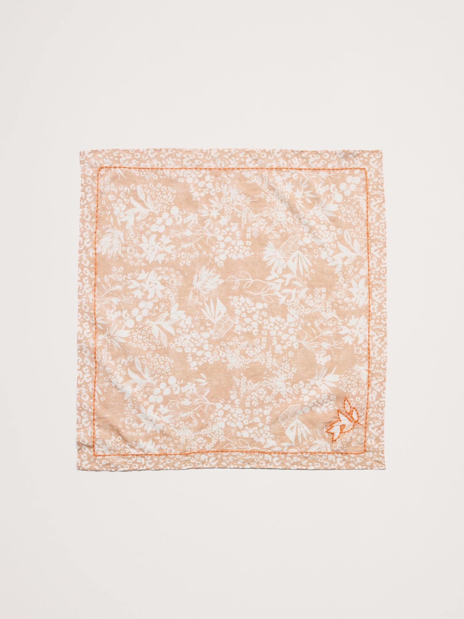 Embroidered Cotton Scarf by Vismaya - Light Brown