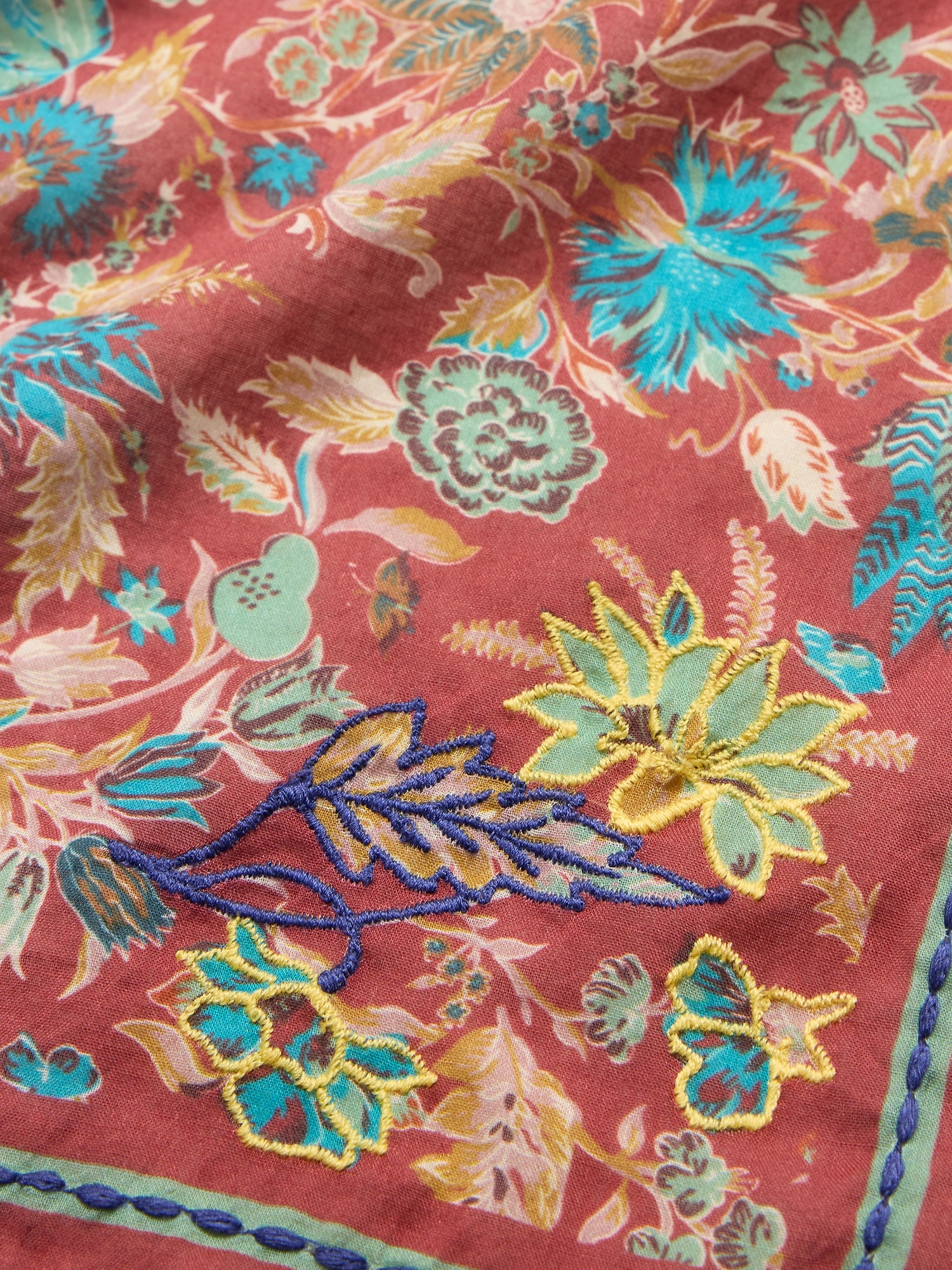Image number 3 showing, Embroidered Cotton Scarf by Vismaya