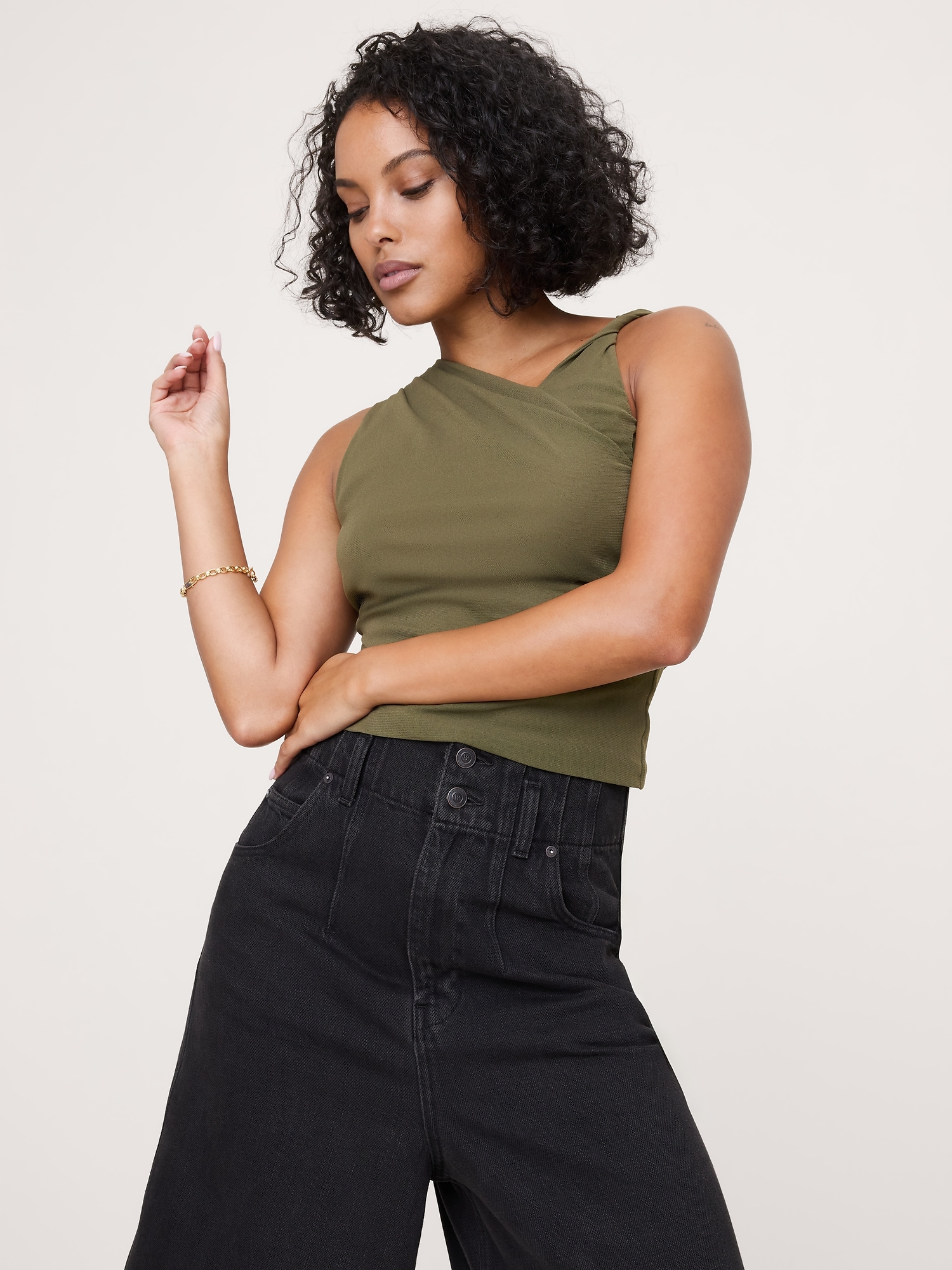 Image number 3 showing, Mesh Twisted-Shoulder Top