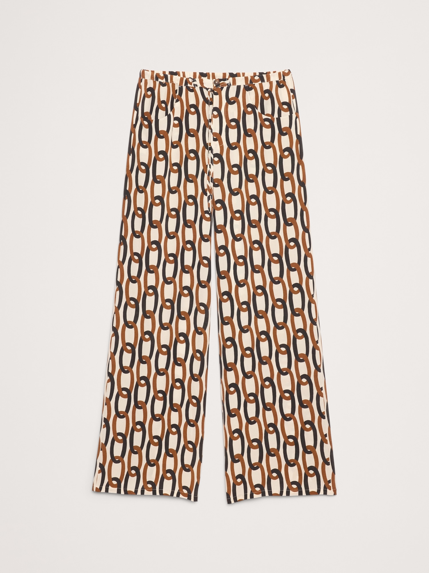Image number 5 showing, Mid-Rise Wide-Leg Matte Silk Pull-On Pant