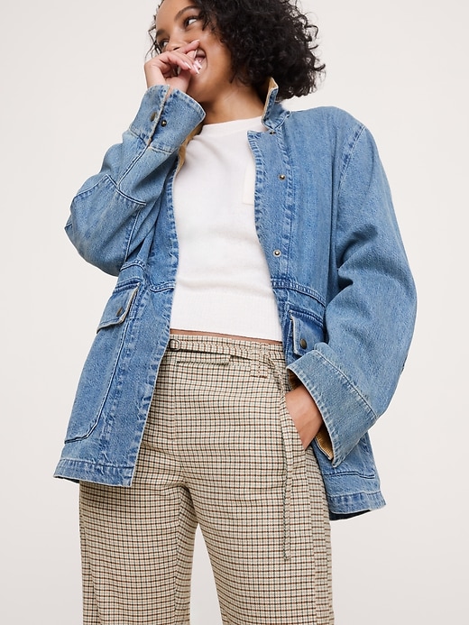 Mid-Rise Bootcut Italian Flannel Belted Pant