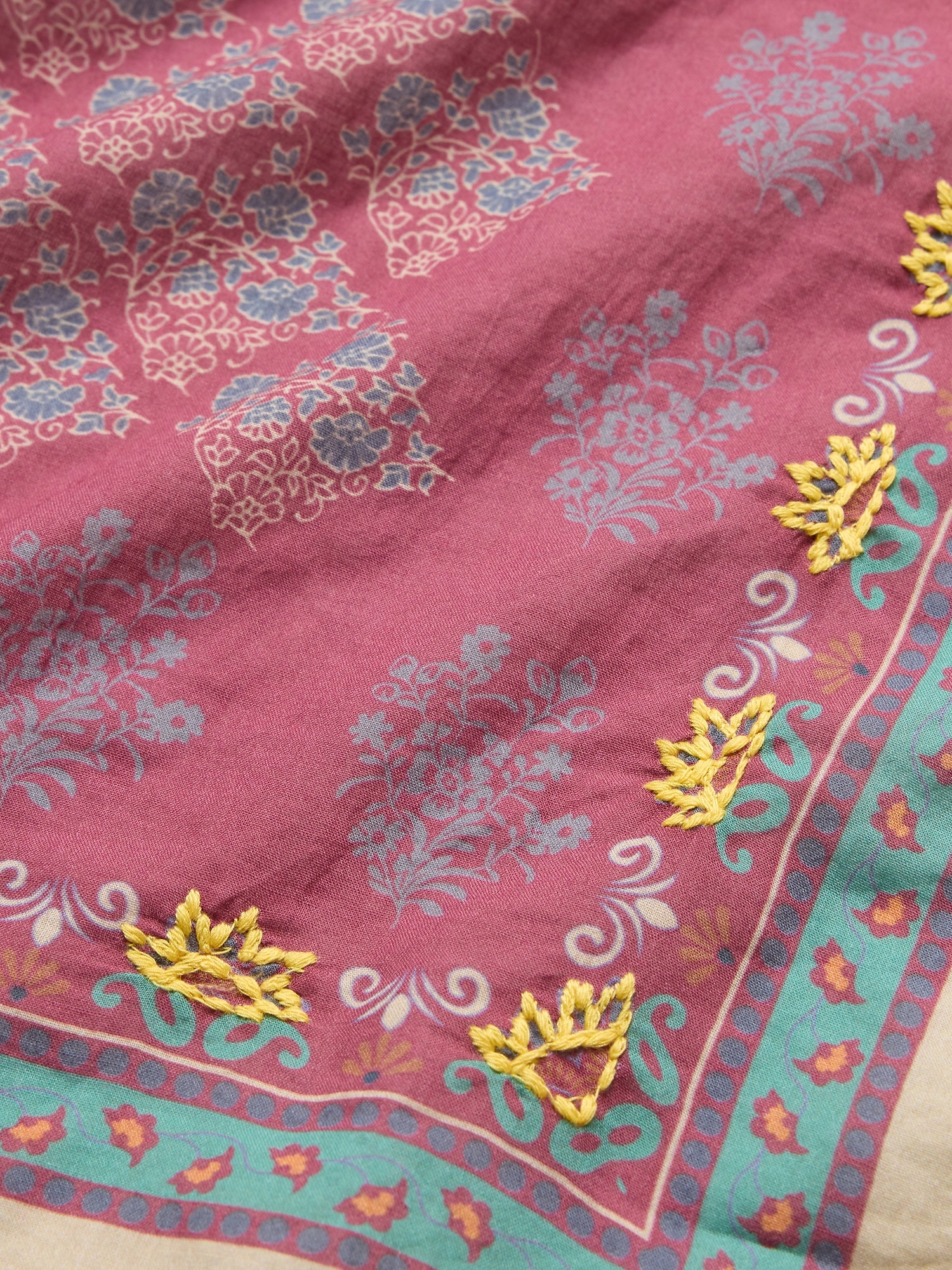 Image number 2 showing, Embroidered Cotton Scarf by Vismaya