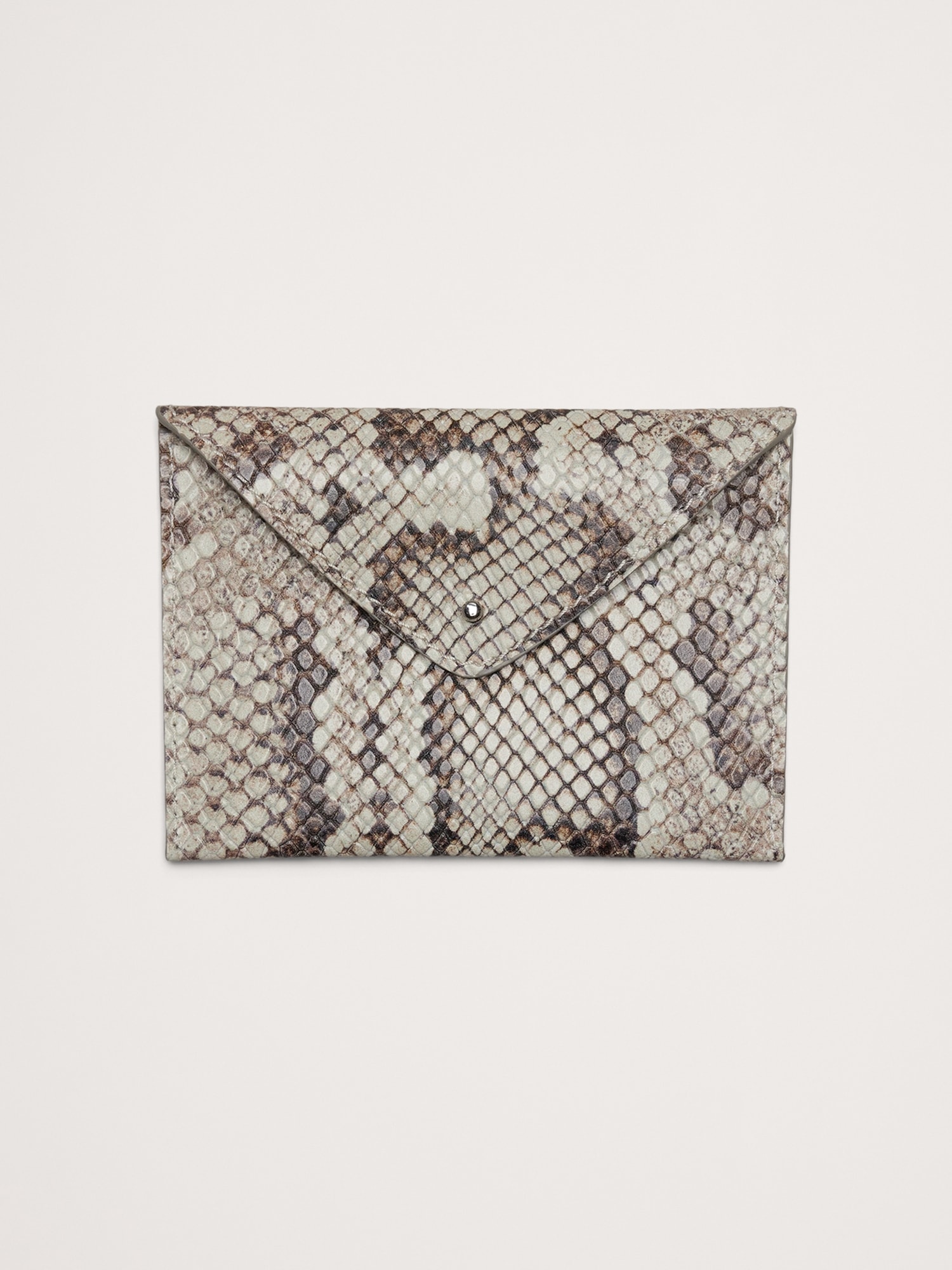Image number 1 showing, Snake-Print Leather Mini Envelope Pouch