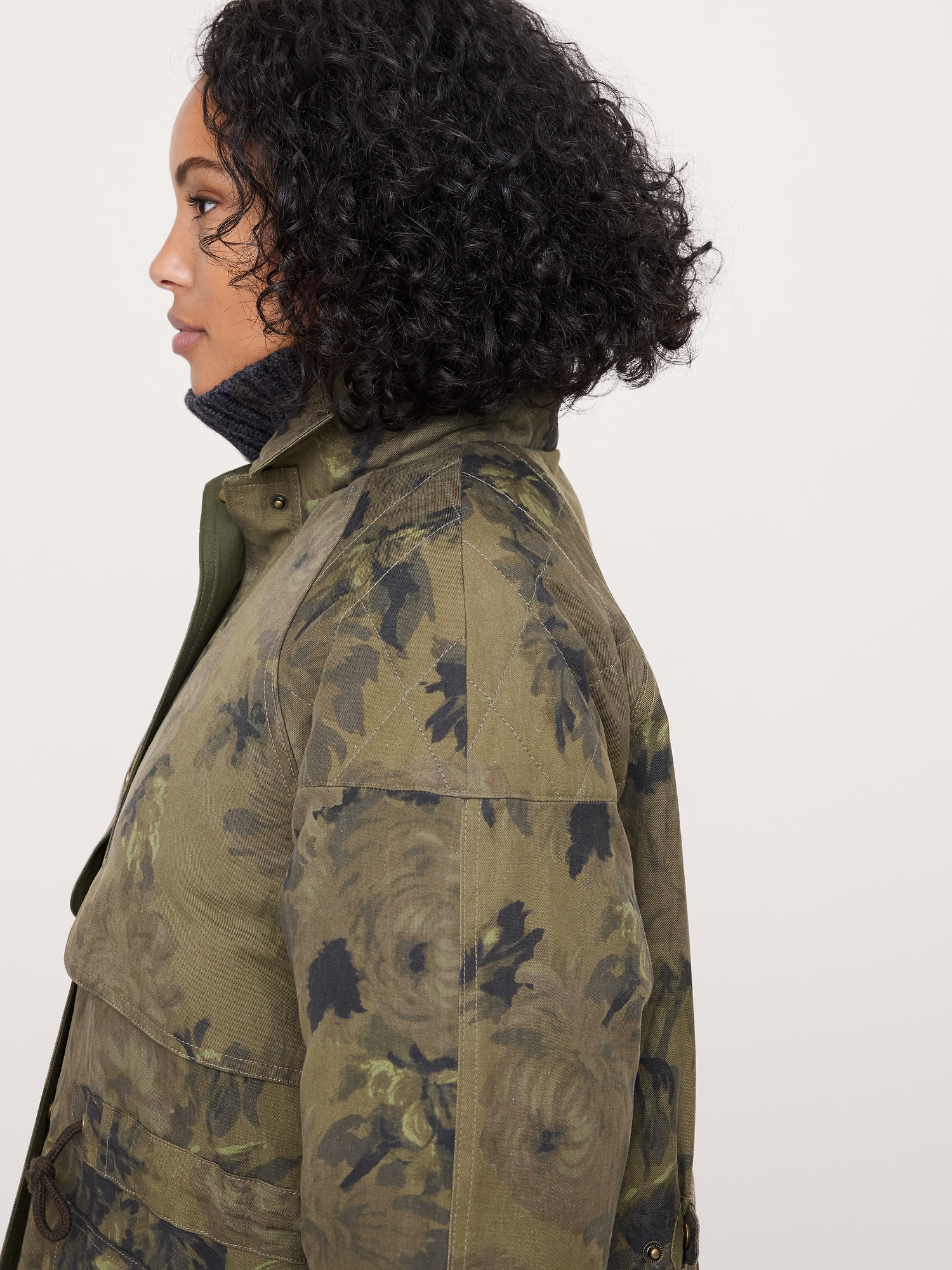 Image number 3 showing, Floral Quilted Parka