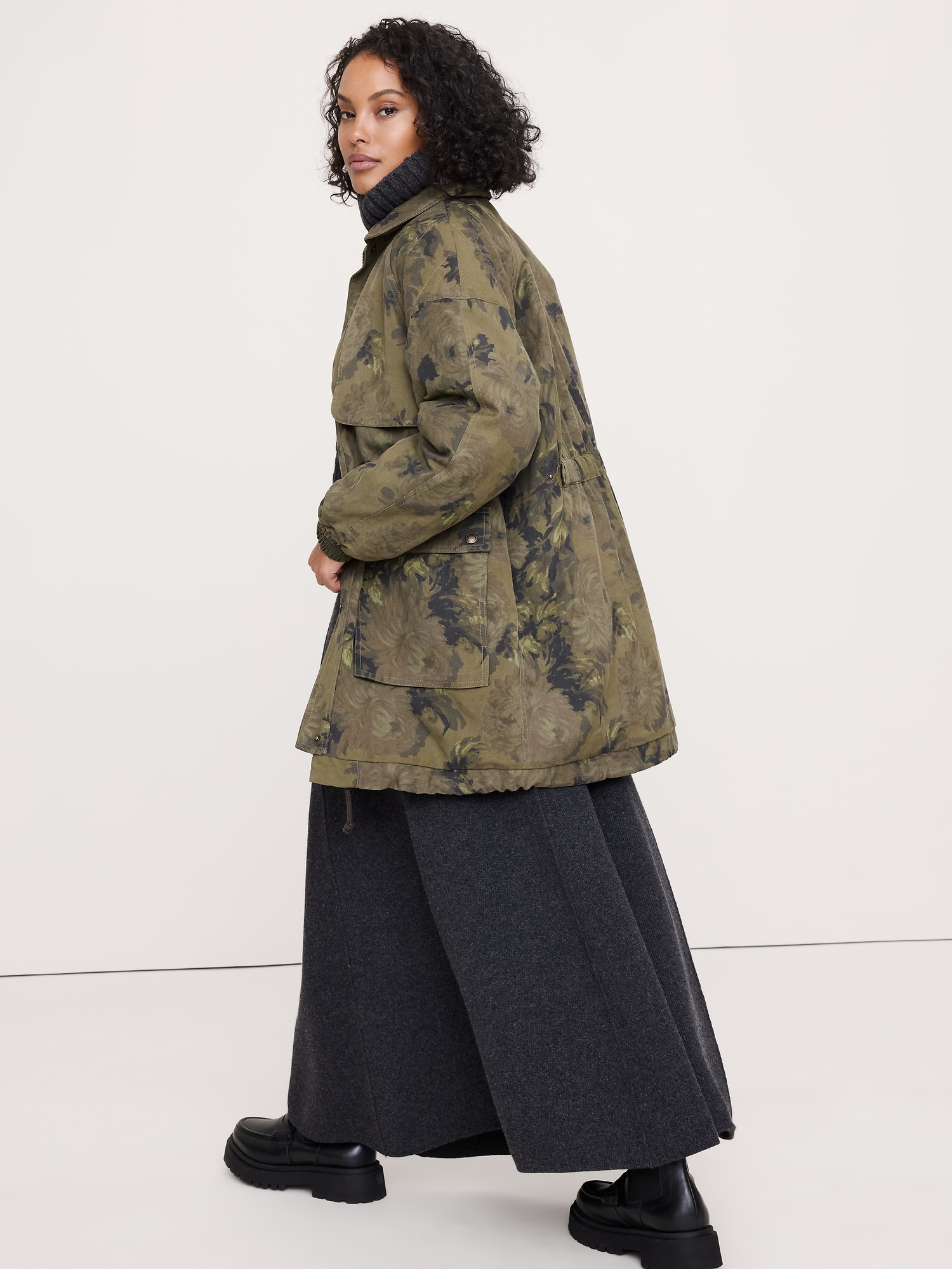 Image number 2 showing, Floral Quilted Parka