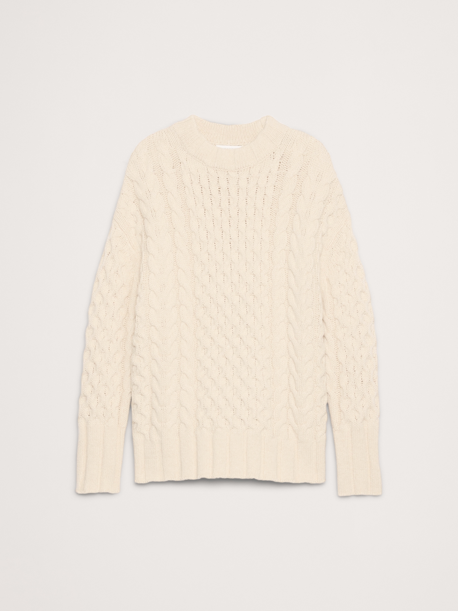 Image number 4 showing, Italian Merino-Blend Cable Tunic Sweater