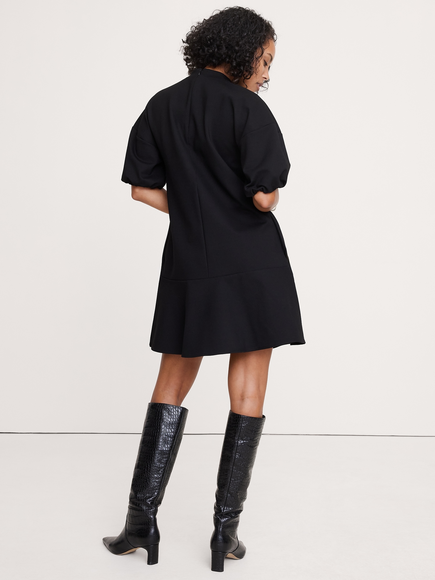 Image number 5 showing, Everywhere Ponte Puff-Sleeve Mini Dress