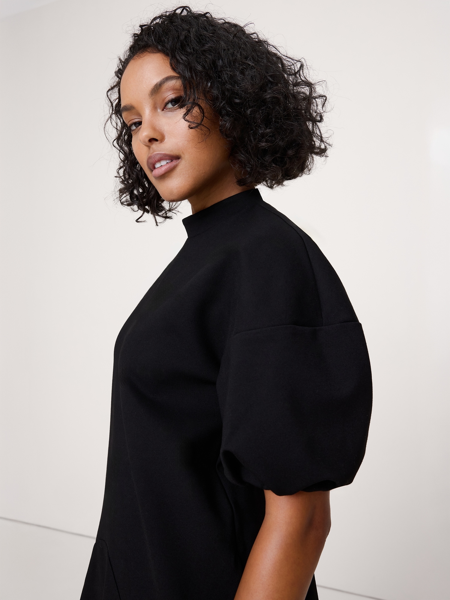Image number 6 showing, Everywhere Ponte Puff-Sleeve Mini Dress