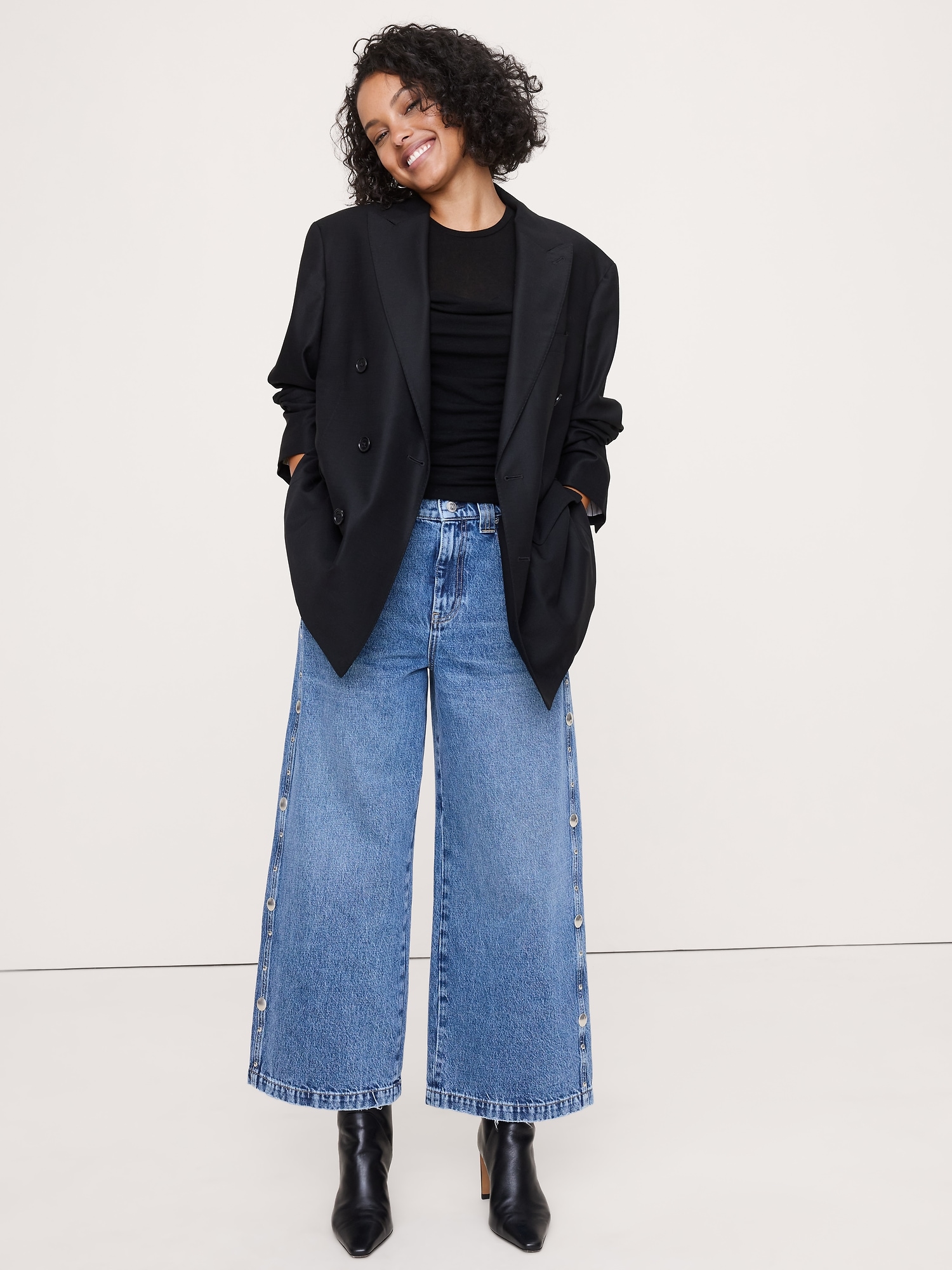 Image number 3 showing, Sheer Lyocell-Wool Drape Top