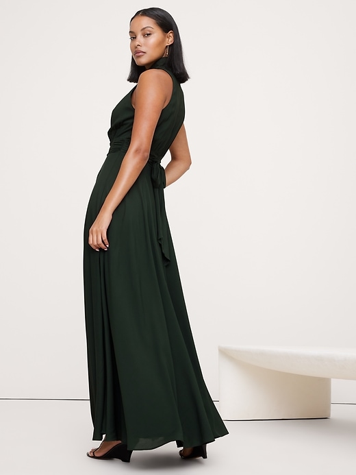 Stretch-Crepe Maxi Dress