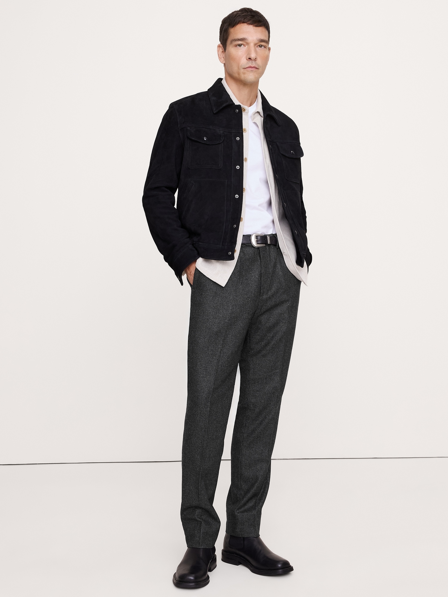 Image number 1 showing, Slim Italian Flannel Dress Pant