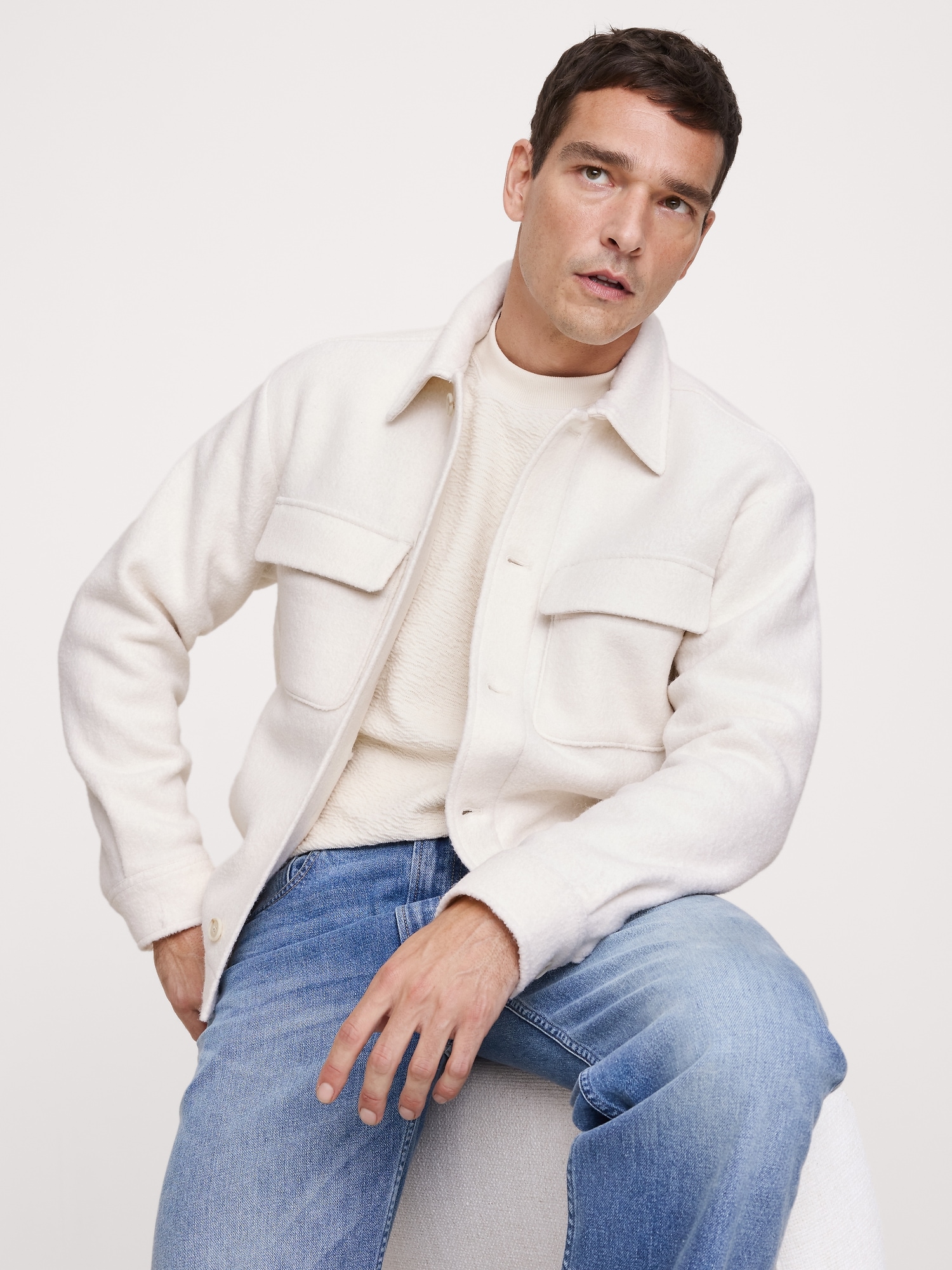 Image number 1 showing, Boiled Wool-Blend Shirt Jacket