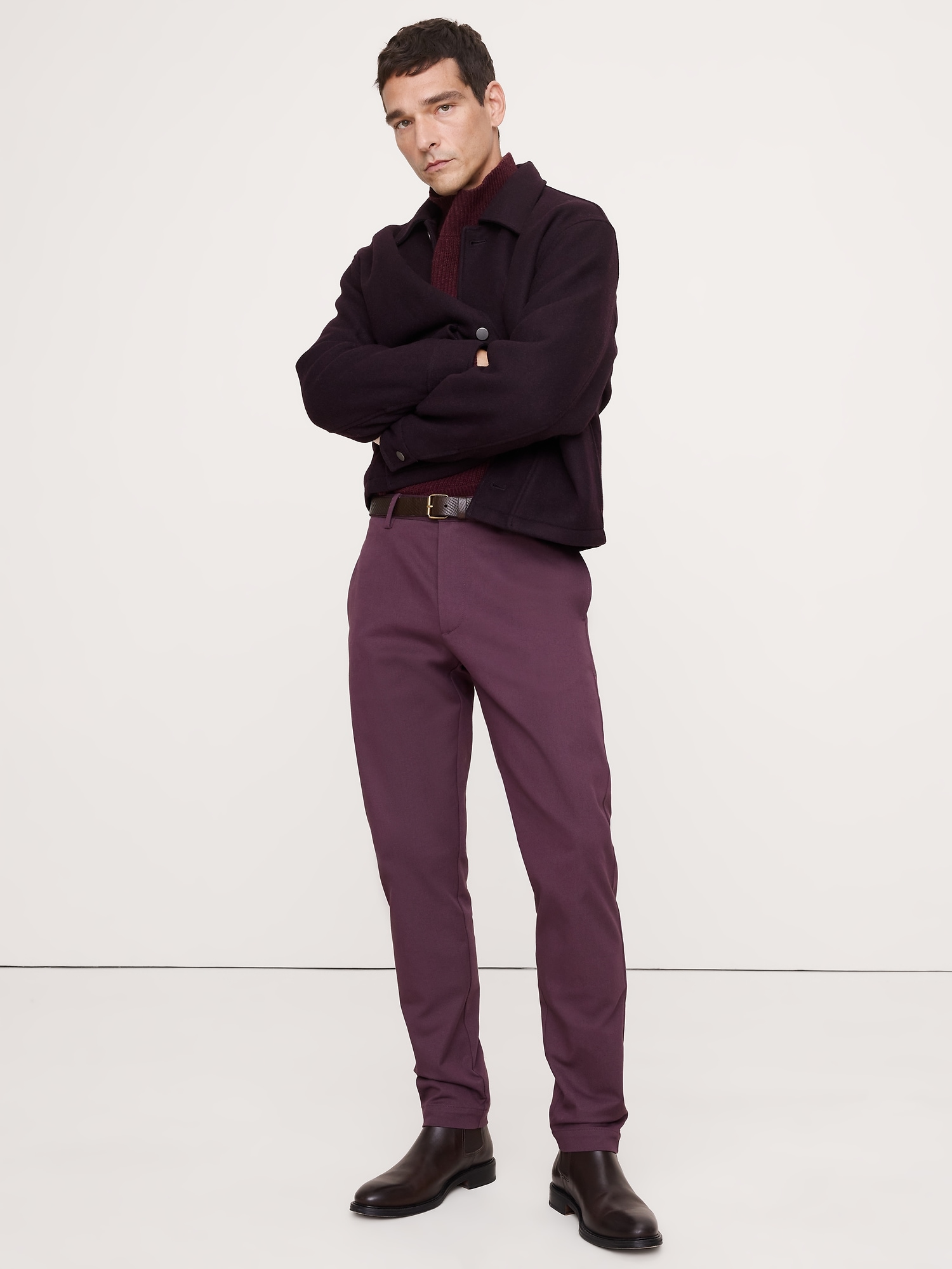 Athletic Italian-Stretch Chino - Purple Plum