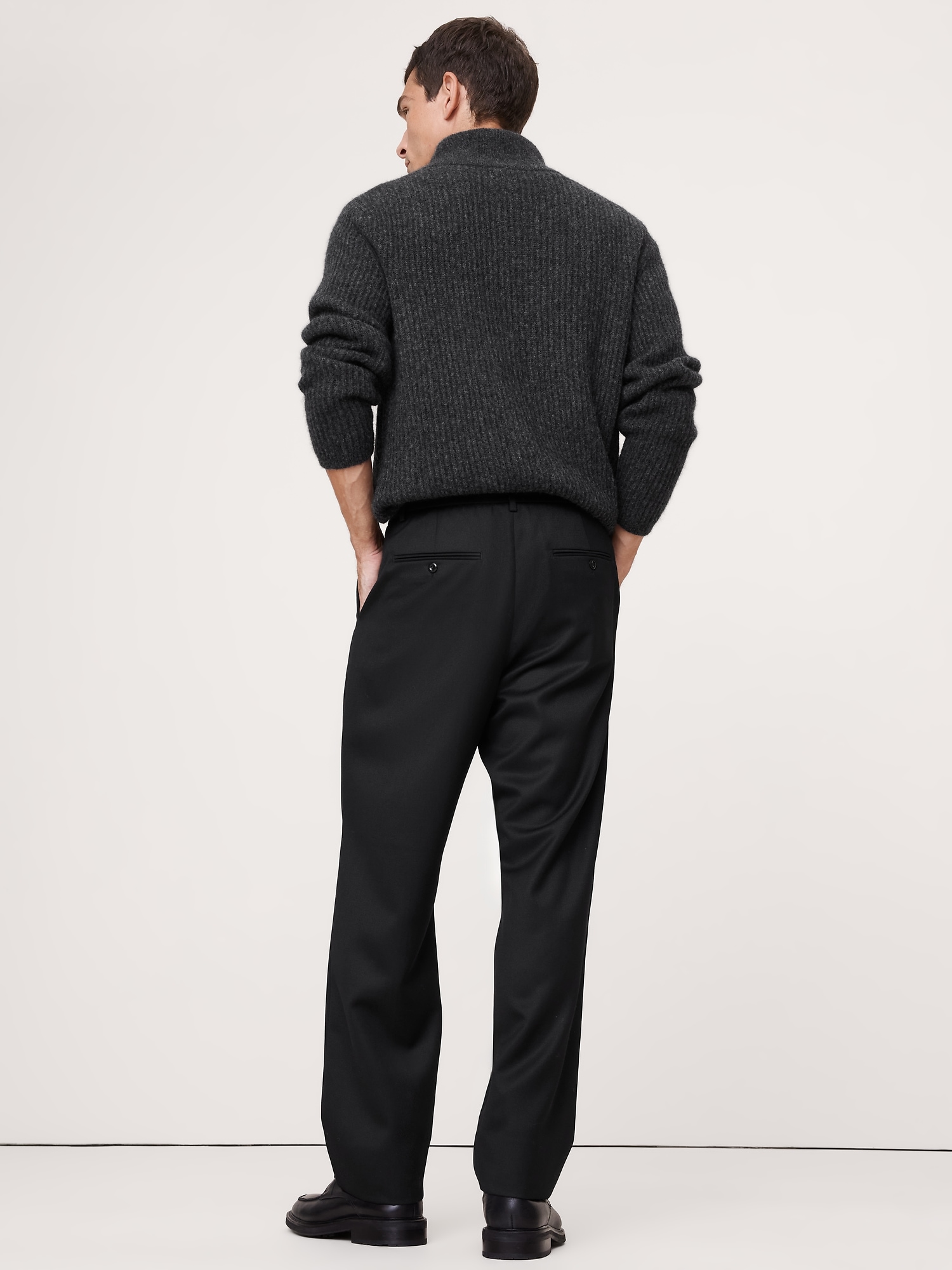 Image number 5 showing, Relaxed Pleated Pull-On Twill Dress Pant