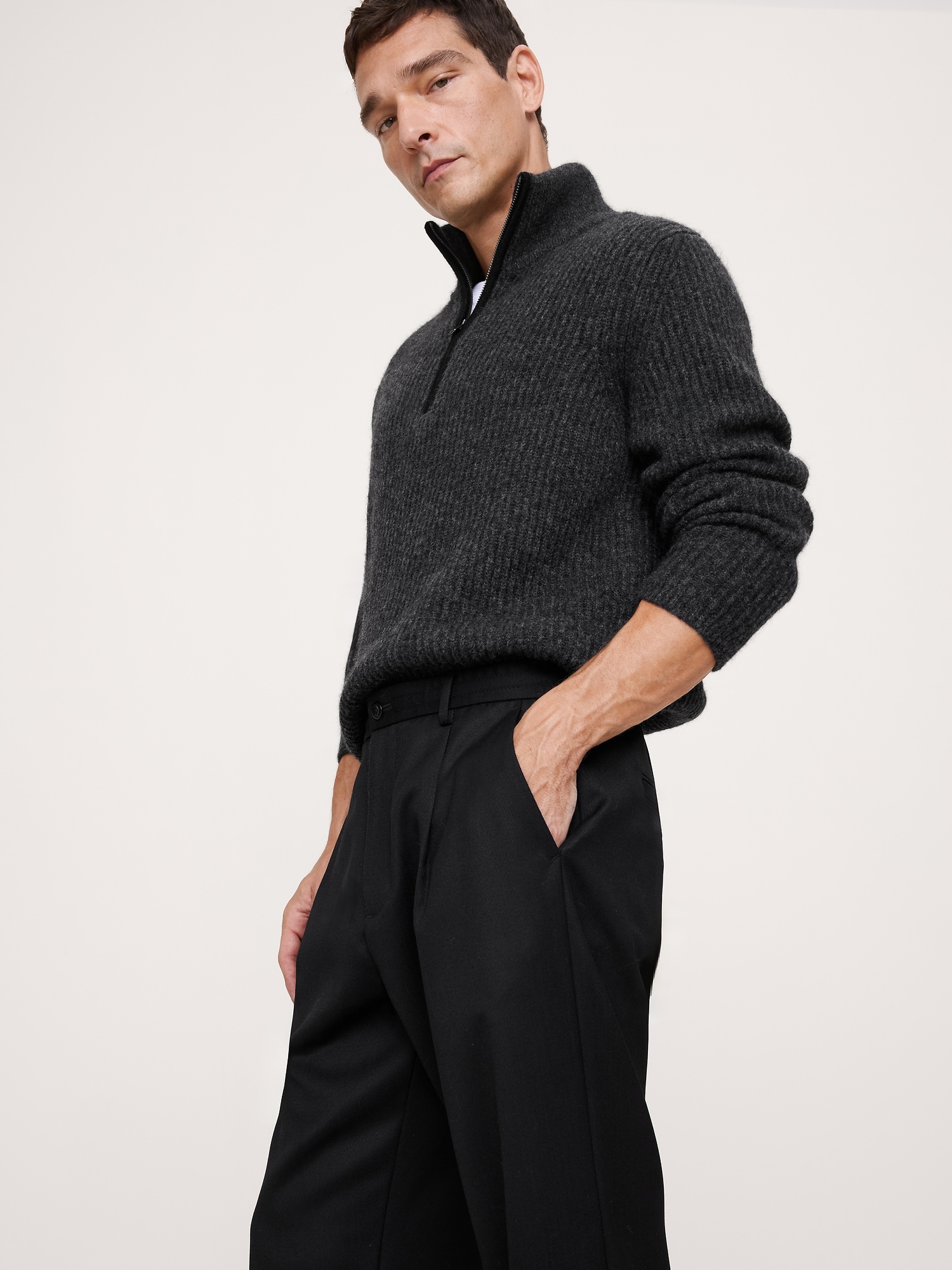 Image number 6 showing, Relaxed Pleated Pull-On Twill Dress Pant