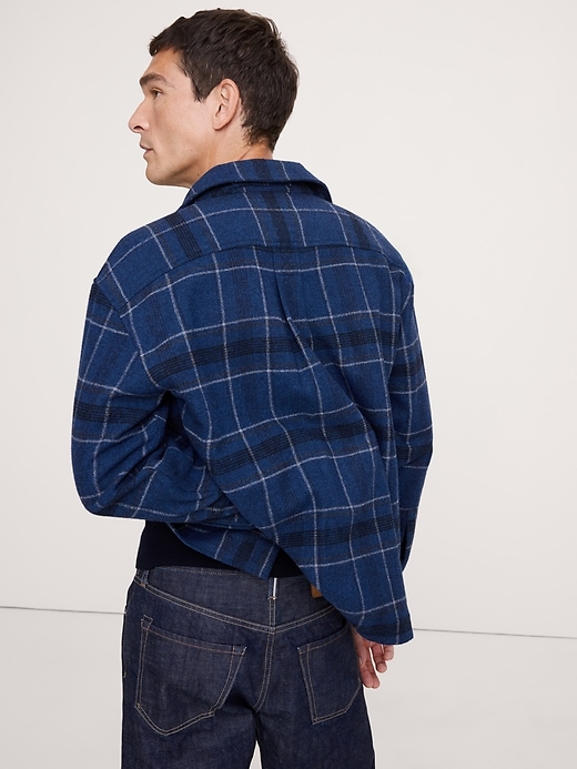 Relaxed-Fit Plaid Heavy Overshirt with Wool