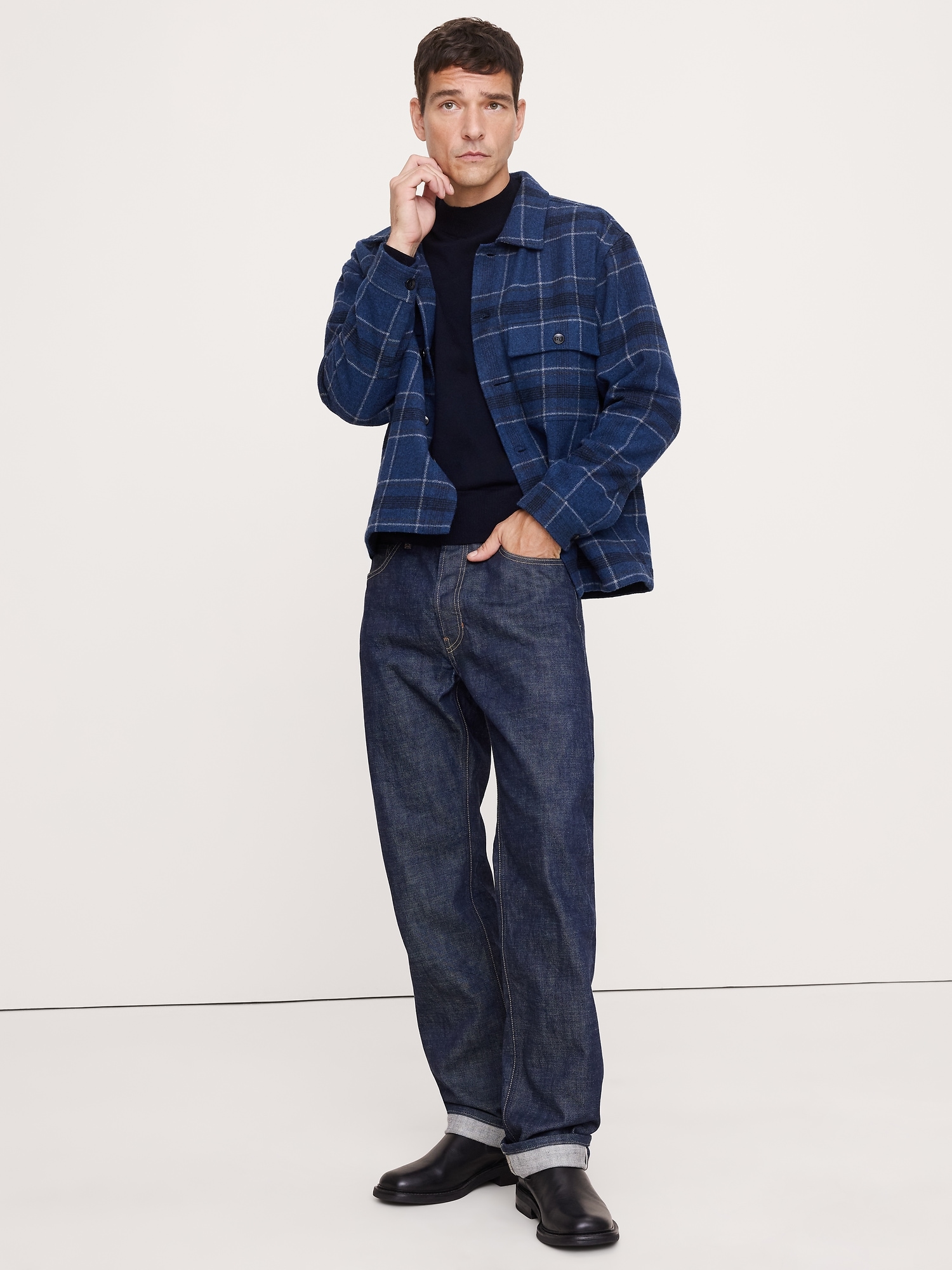 Image number 3 showing, Relaxed-Fit Plaid Heavy Overshirt with Wool