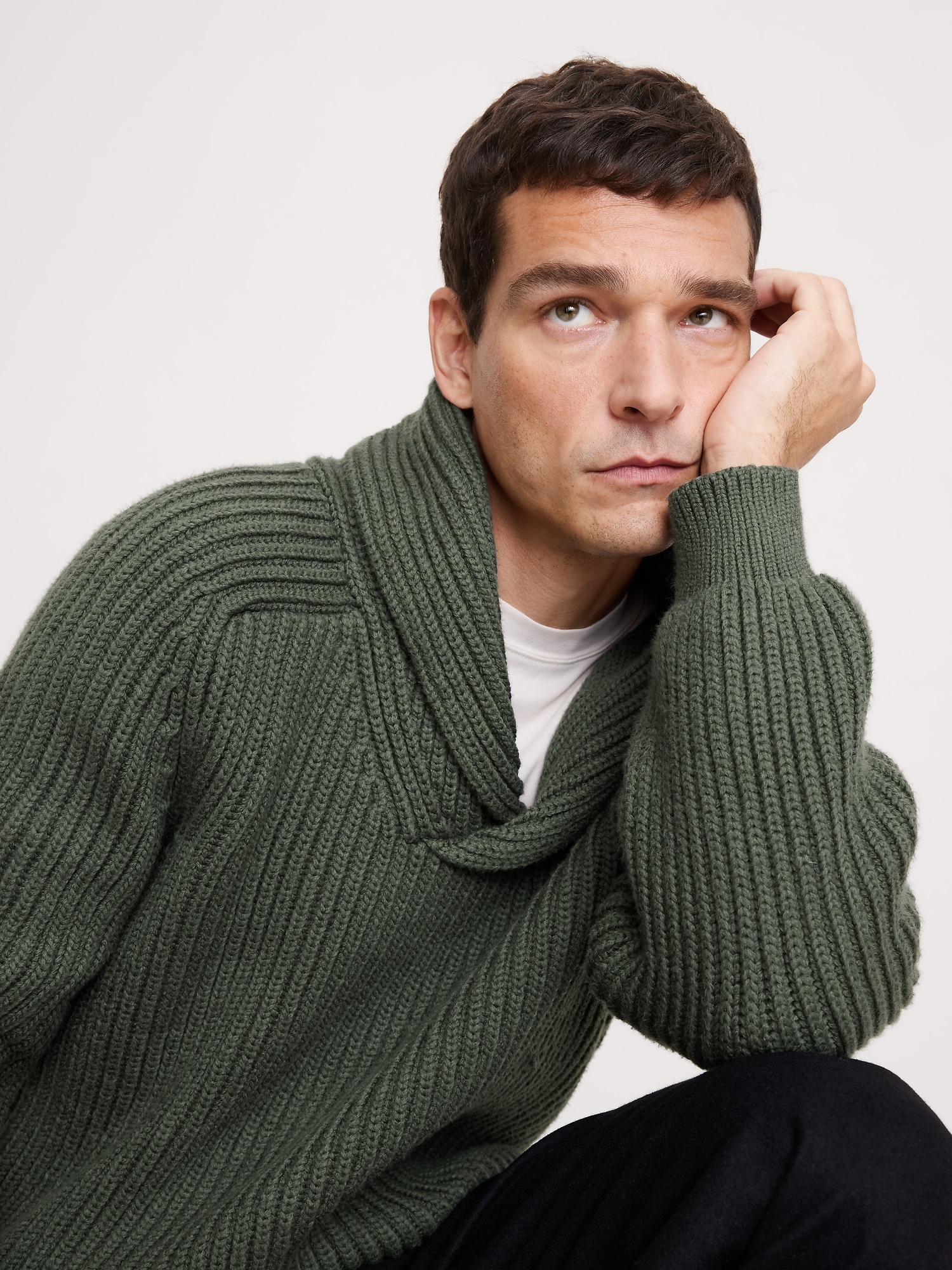 Image number 3 showing, Ribbed Shawl-Collar Sweater