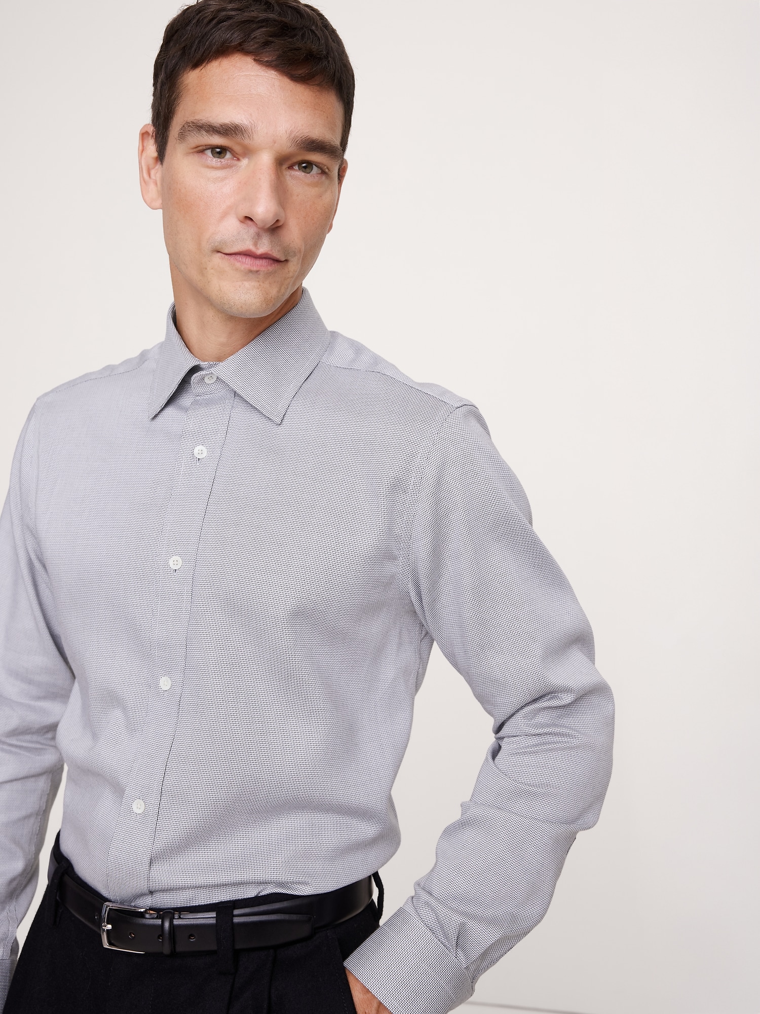 Standard-Fit Wrinkle-Resistant Dress Shirt - Frost Texture Gray