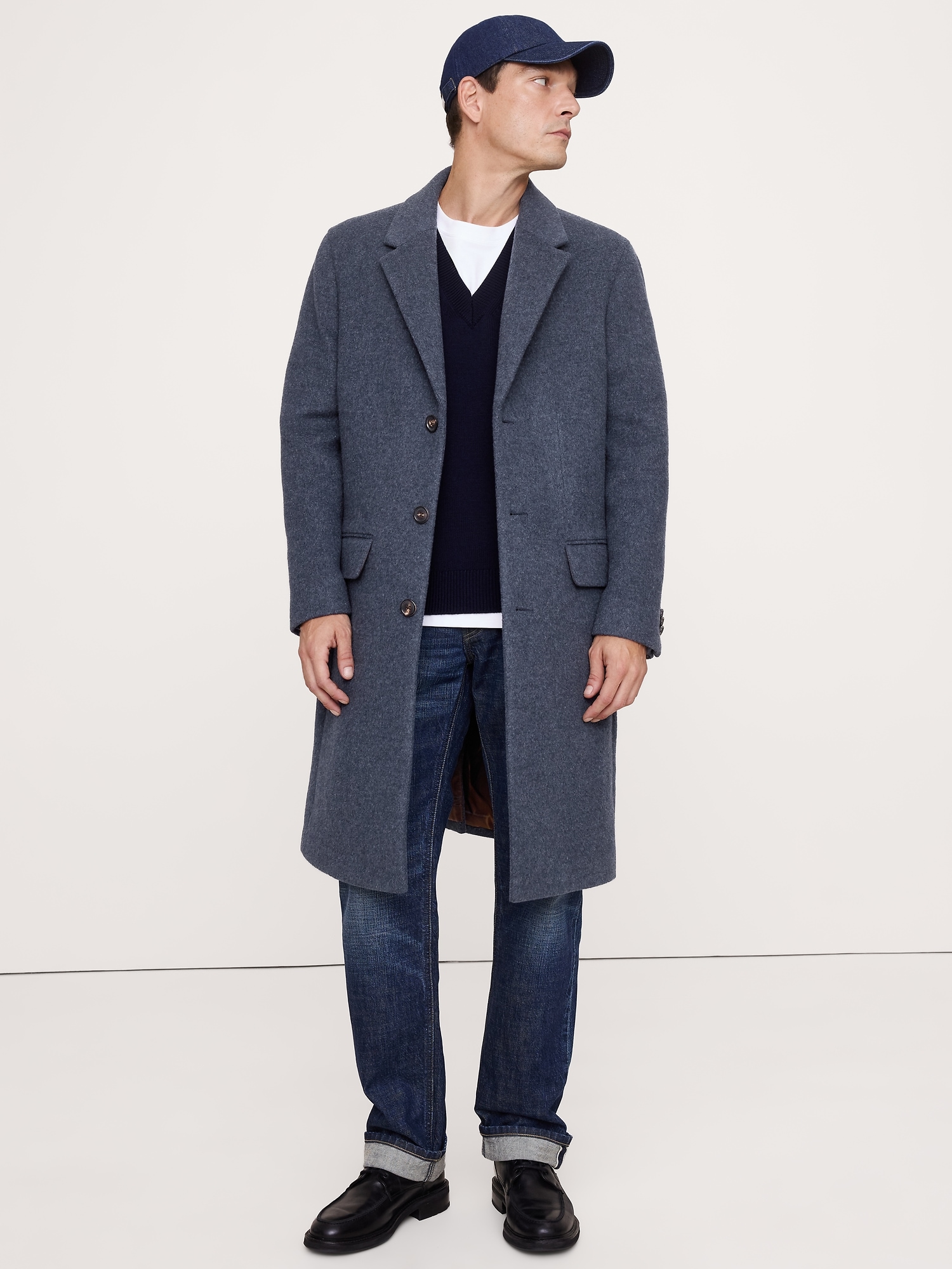 Image number 1 showing, Italian Melton Wool-Blend Top Coat