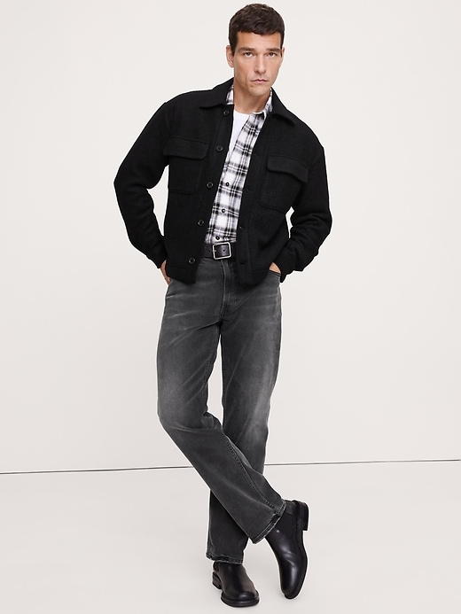 Boiled Wool-Blend Shirt Jacket | Banana Republic