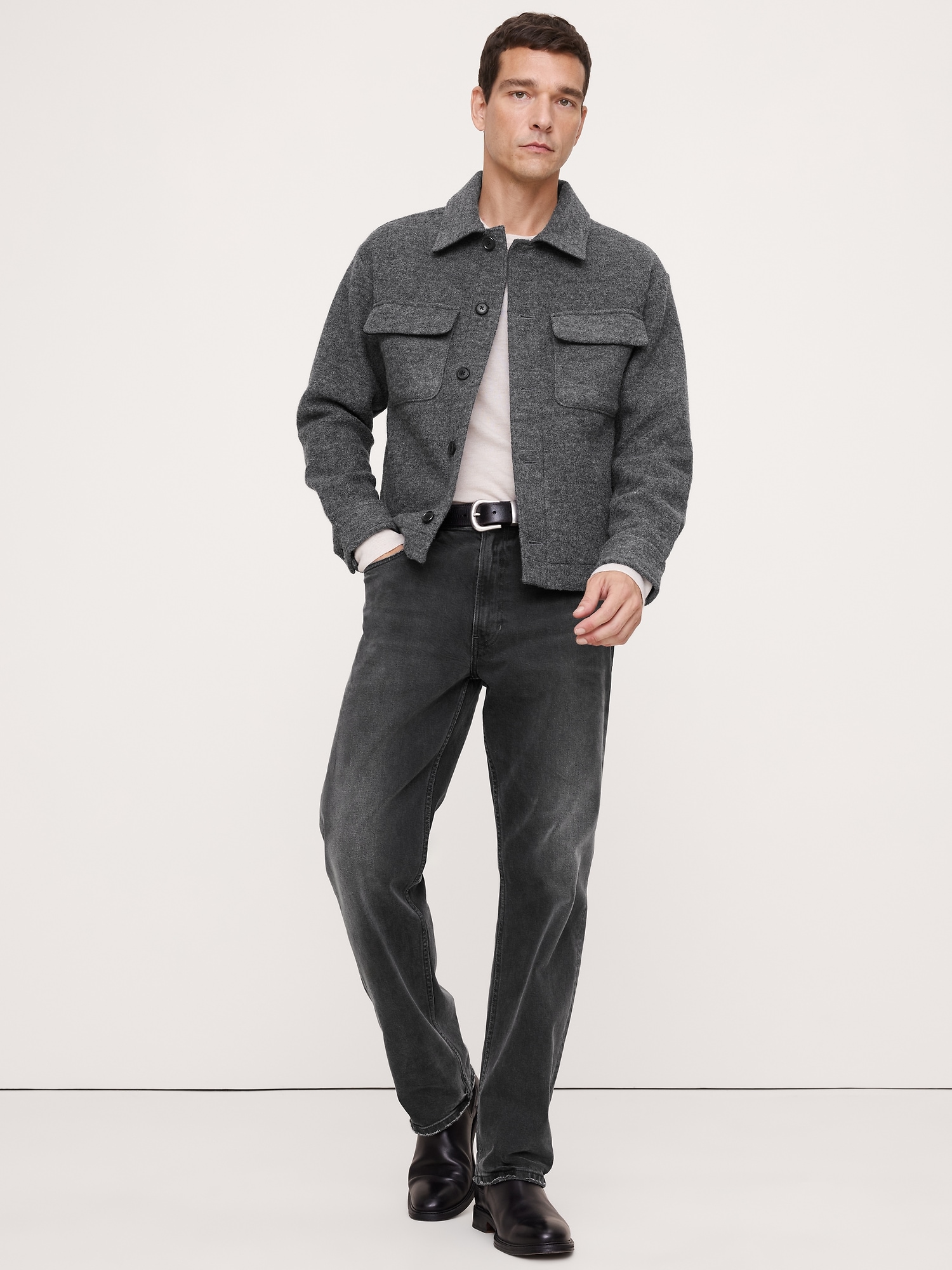 Image number 1 showing, Boiled Wool-Blend Shirt Jacket