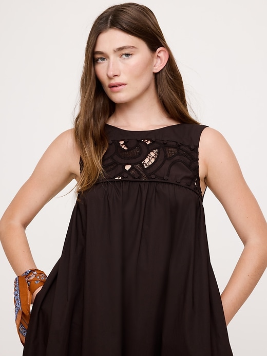 Image number 4 showing, Embroidered Cotton Poplin Maxi Dress