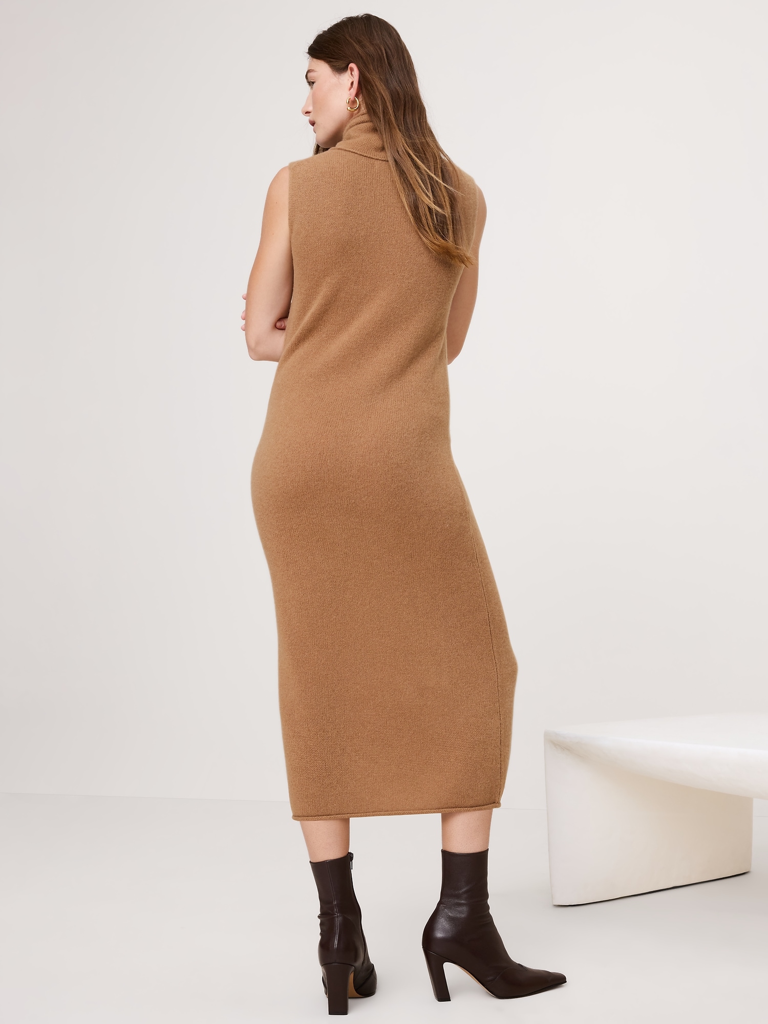 Image number 6 showing, Lightweight Cashmere Turtleneck Midi Dress