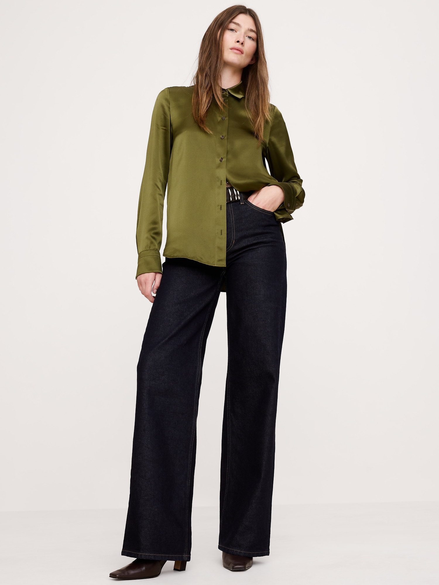 The Everyday Silk Shirt - Green Mangrove