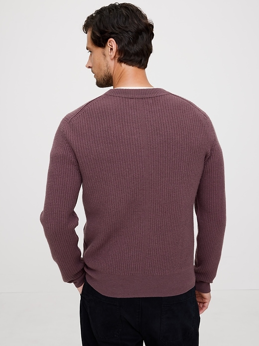 Italian Merino-Cashmere Waffle-Knit Sweater