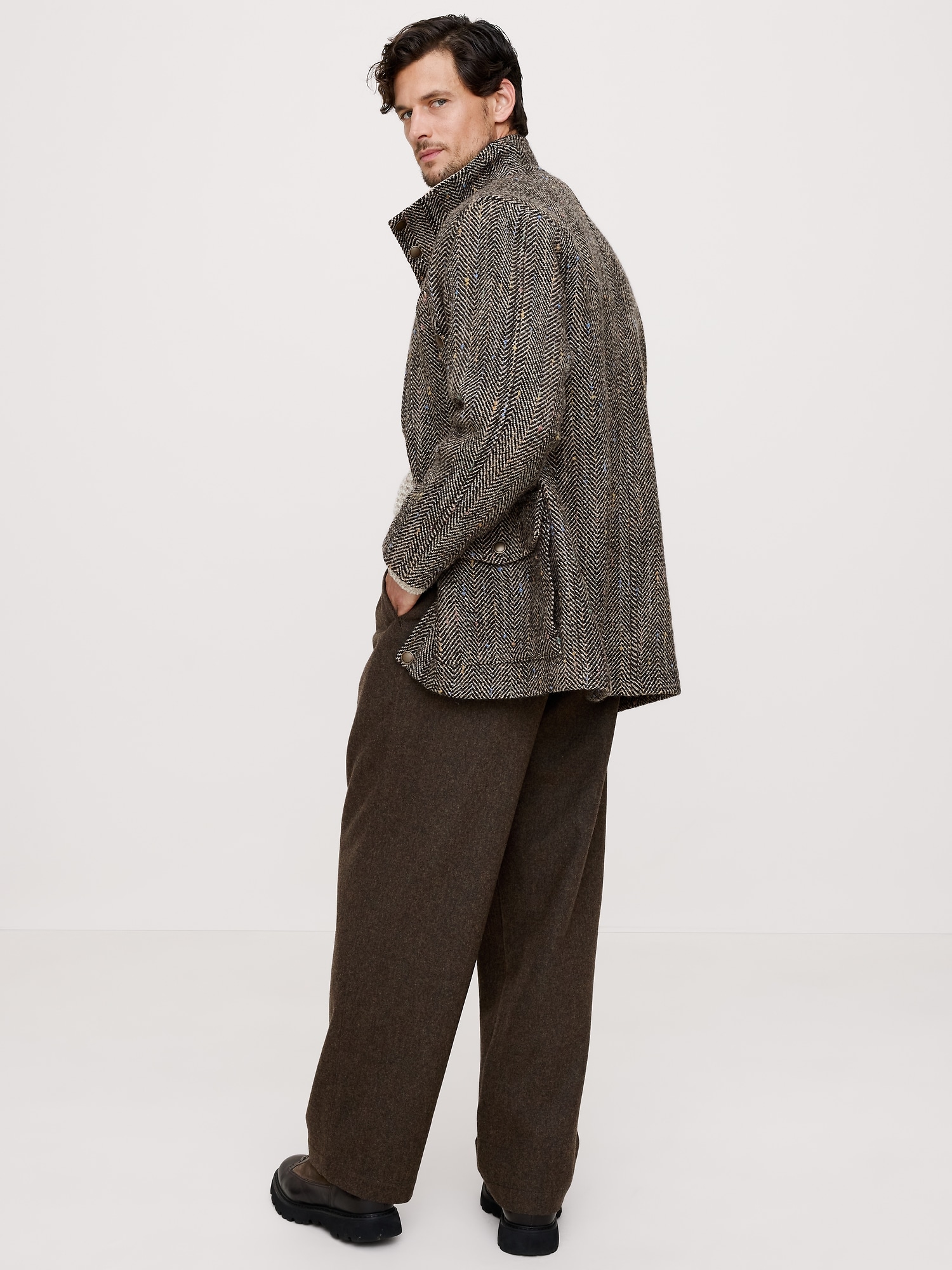 Image number 3 showing, Herringbone Tweed Parka