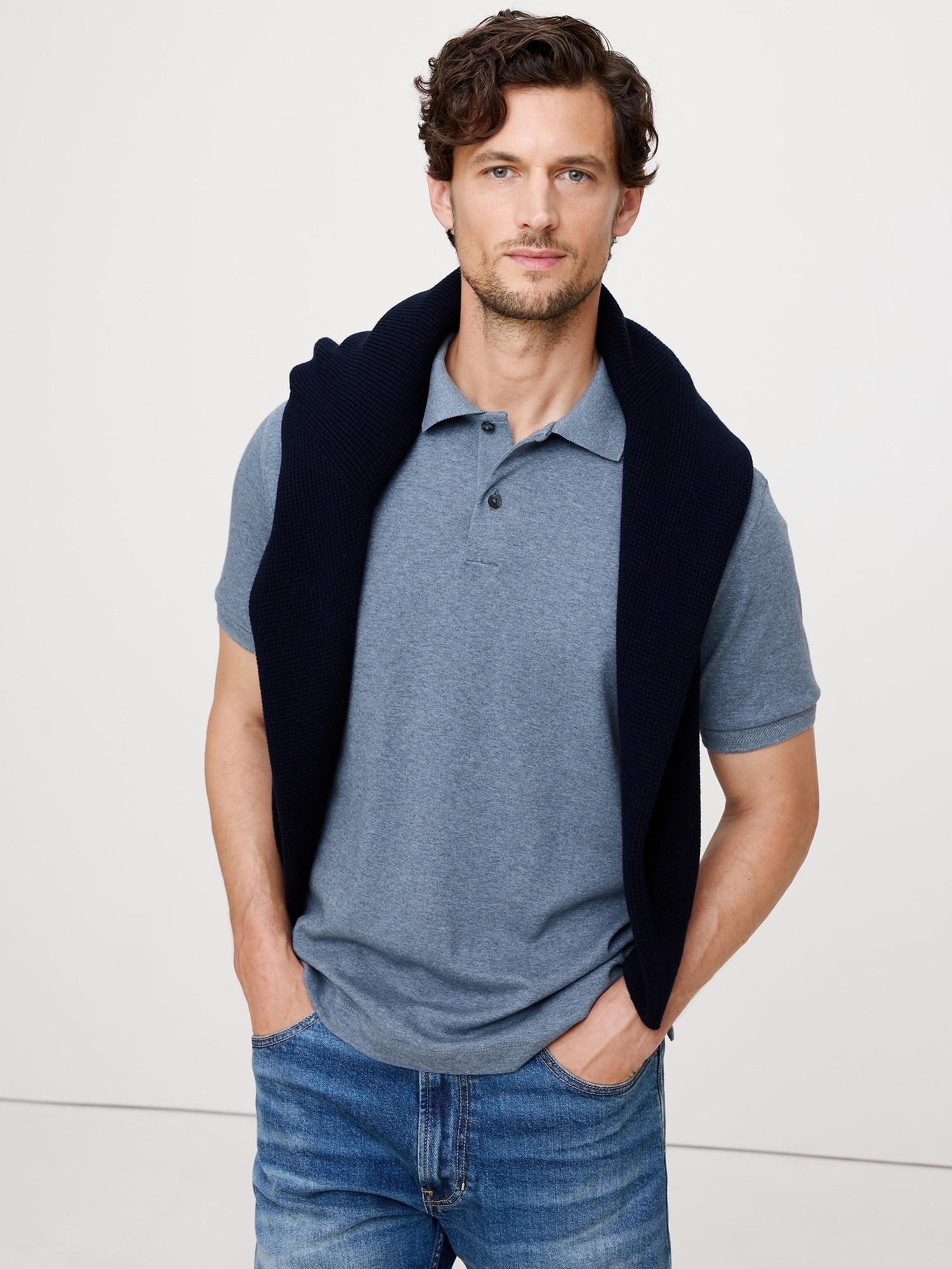 Luxury-Touch Polo - Atmosphere Blue