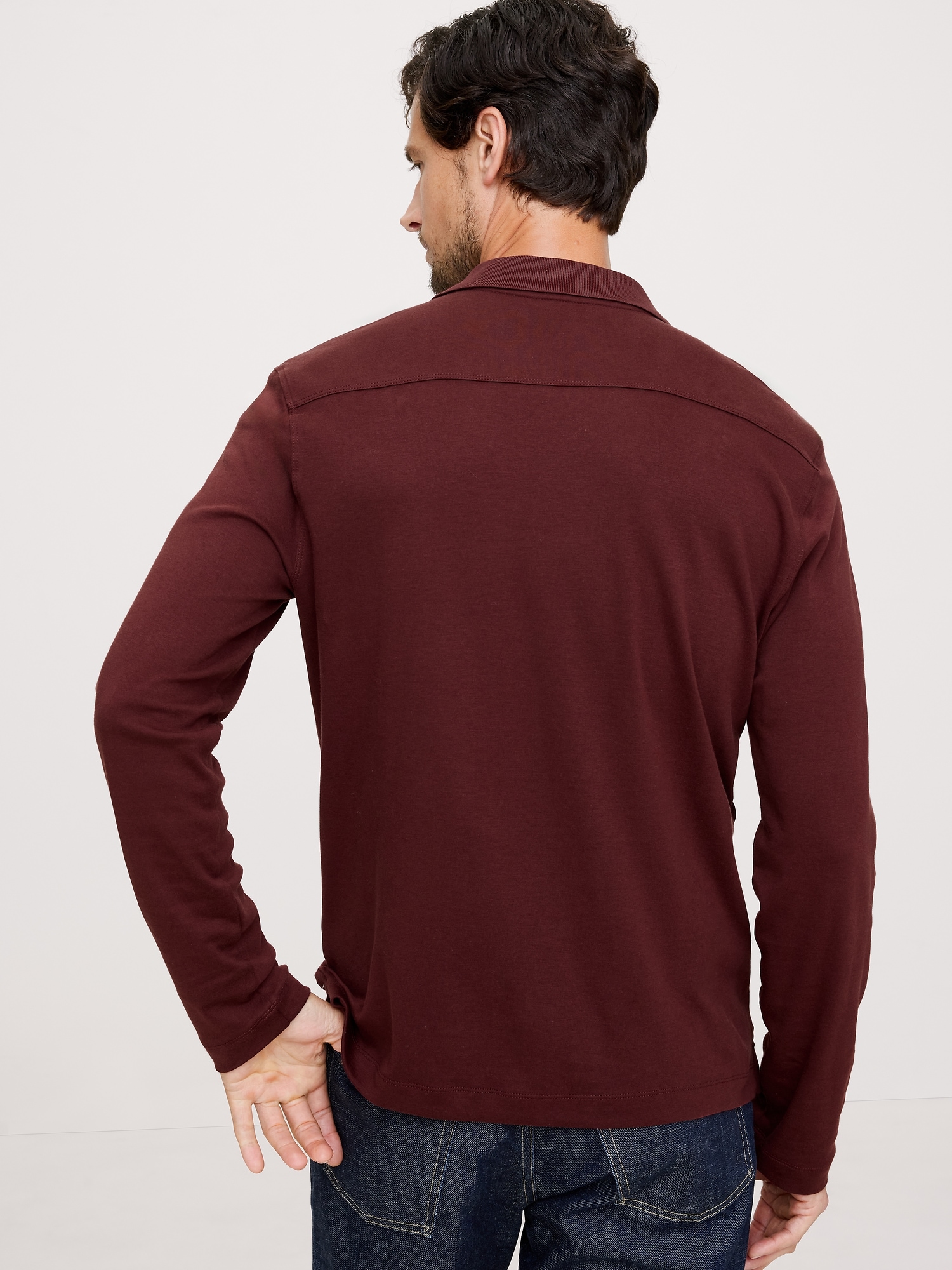 Image number 2 showing, Luxury-Touch Long-Sleeve Polo
