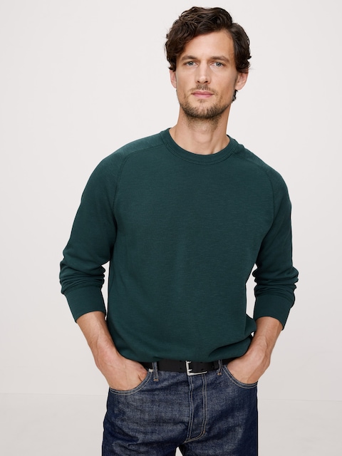 Slub Double-Knit Crew-Neck T-Shirt