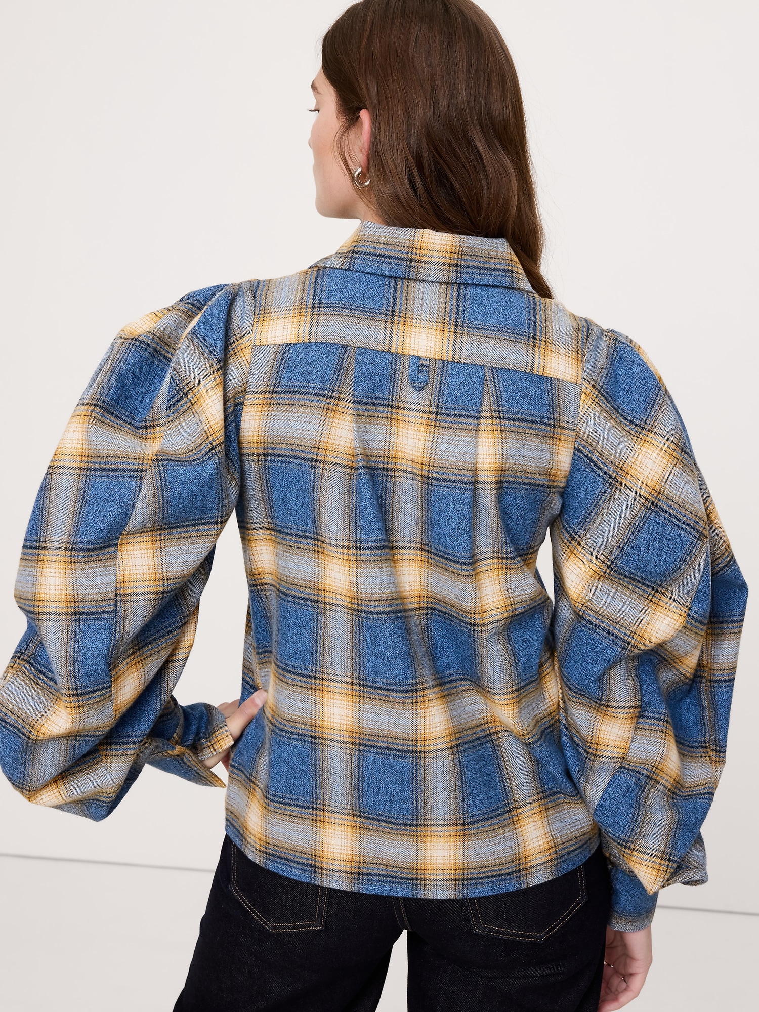 Image number 3 showing, Flannel Volume-Sleeve Shirt