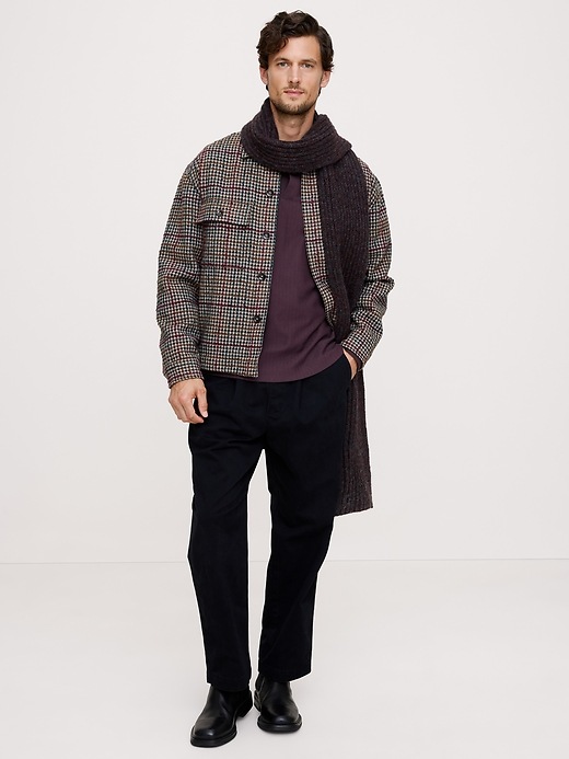 Herringbone Cotton Long-Sleeve Polo