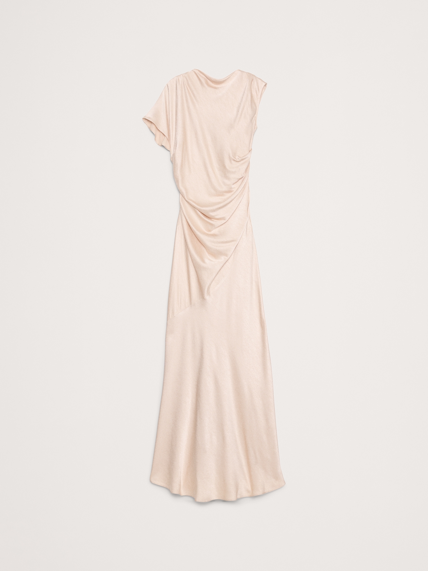Image number 4 showing, Asymmetrical Hammered Satin Draped Maxi Dress
