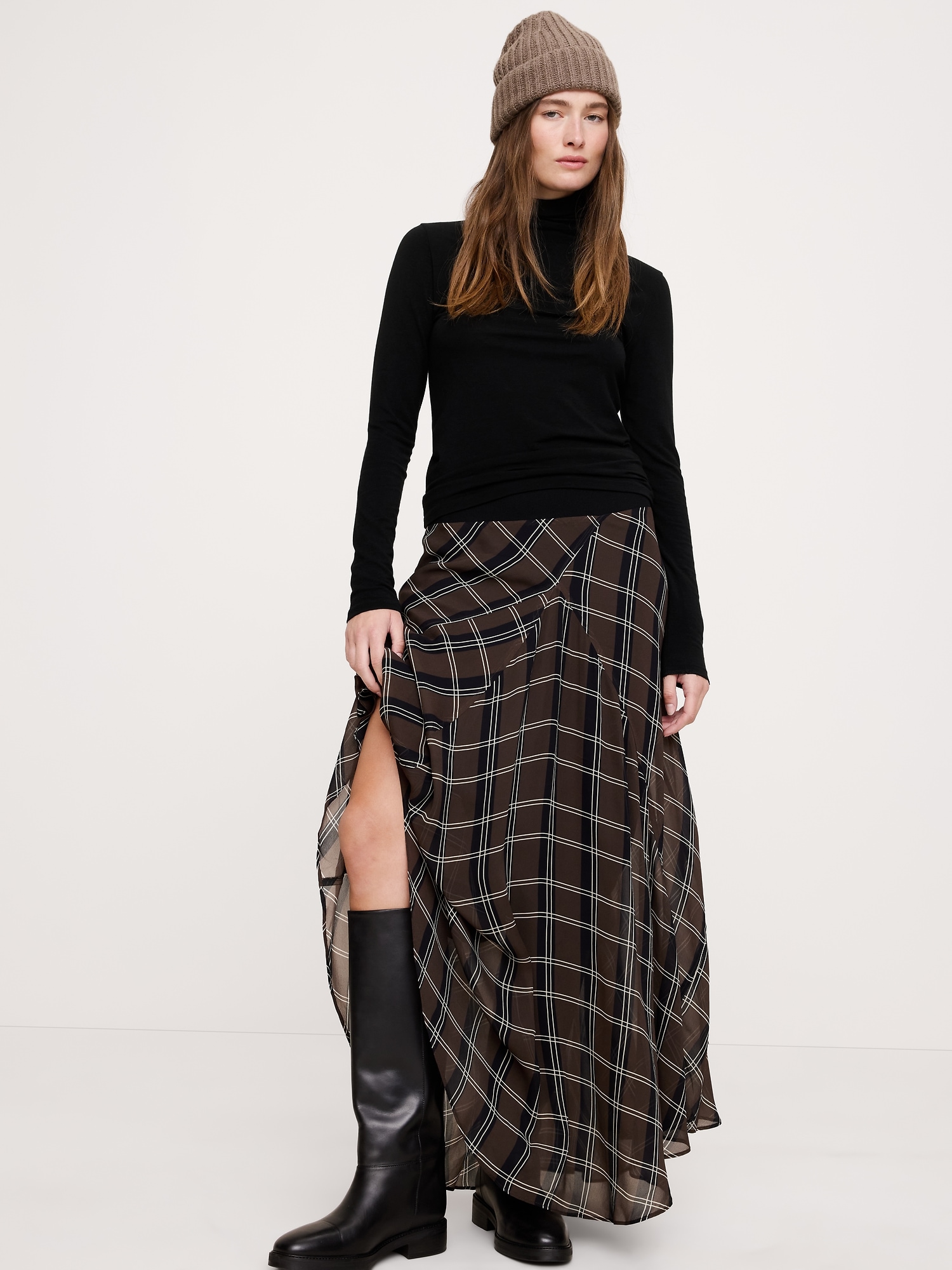 Image number 1 showing, Luxe Wool-Blend Turtleneck T-Shirt