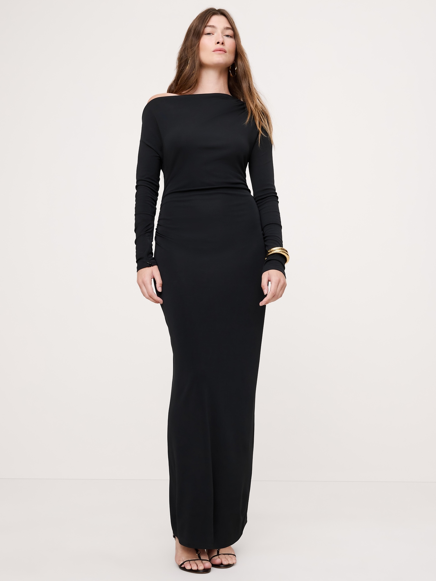Image number 1 showing, Matte Jersey Open Back Maxi Dress