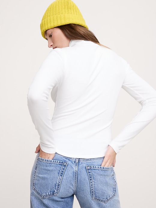 Ribbed Turtleneck T-Shirt