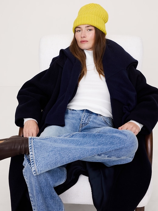 Ribbed Turtleneck T-Shirt