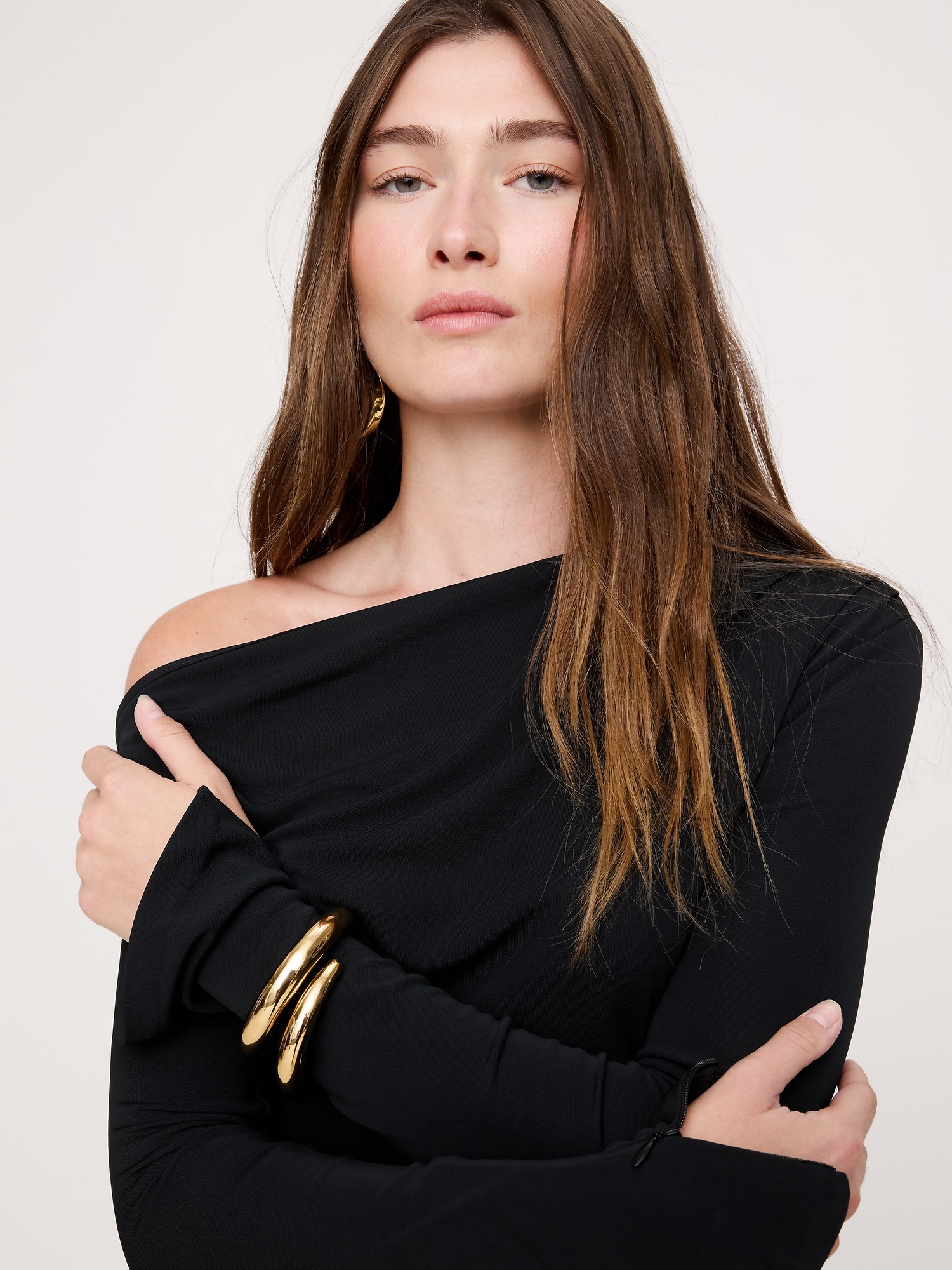 Женское платье Banana Republic Matte Jersey Open Back Maxi, цвет: Чёрный — фото 3