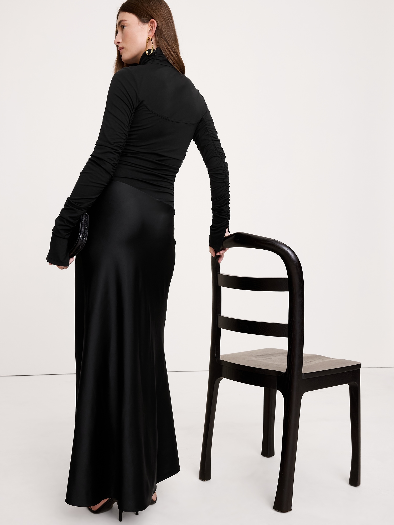 Image number 6 showing, Jersey & Stretch-Satin Ruched Maxi Dress