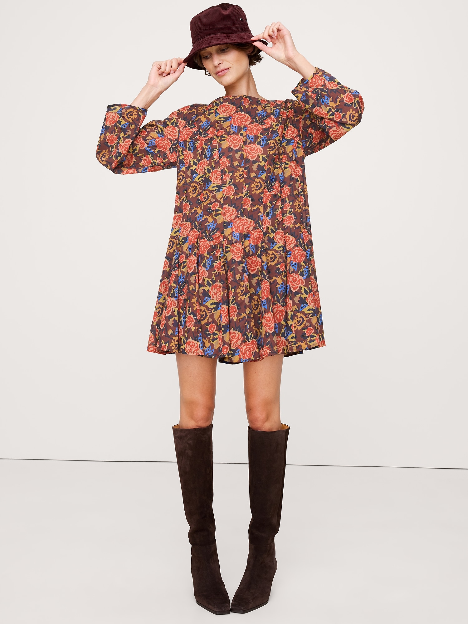 Cotton Mini Dress with Belt Bag