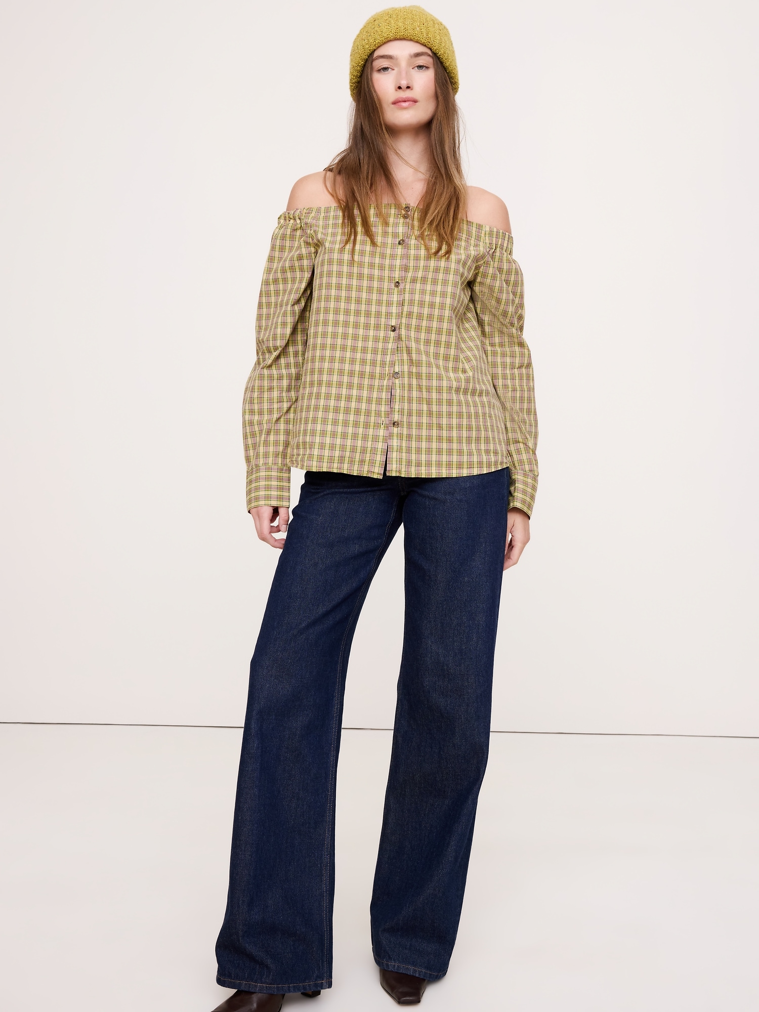 Image number 1 showing, Cotton Poplin Off-The-Shoulder Top