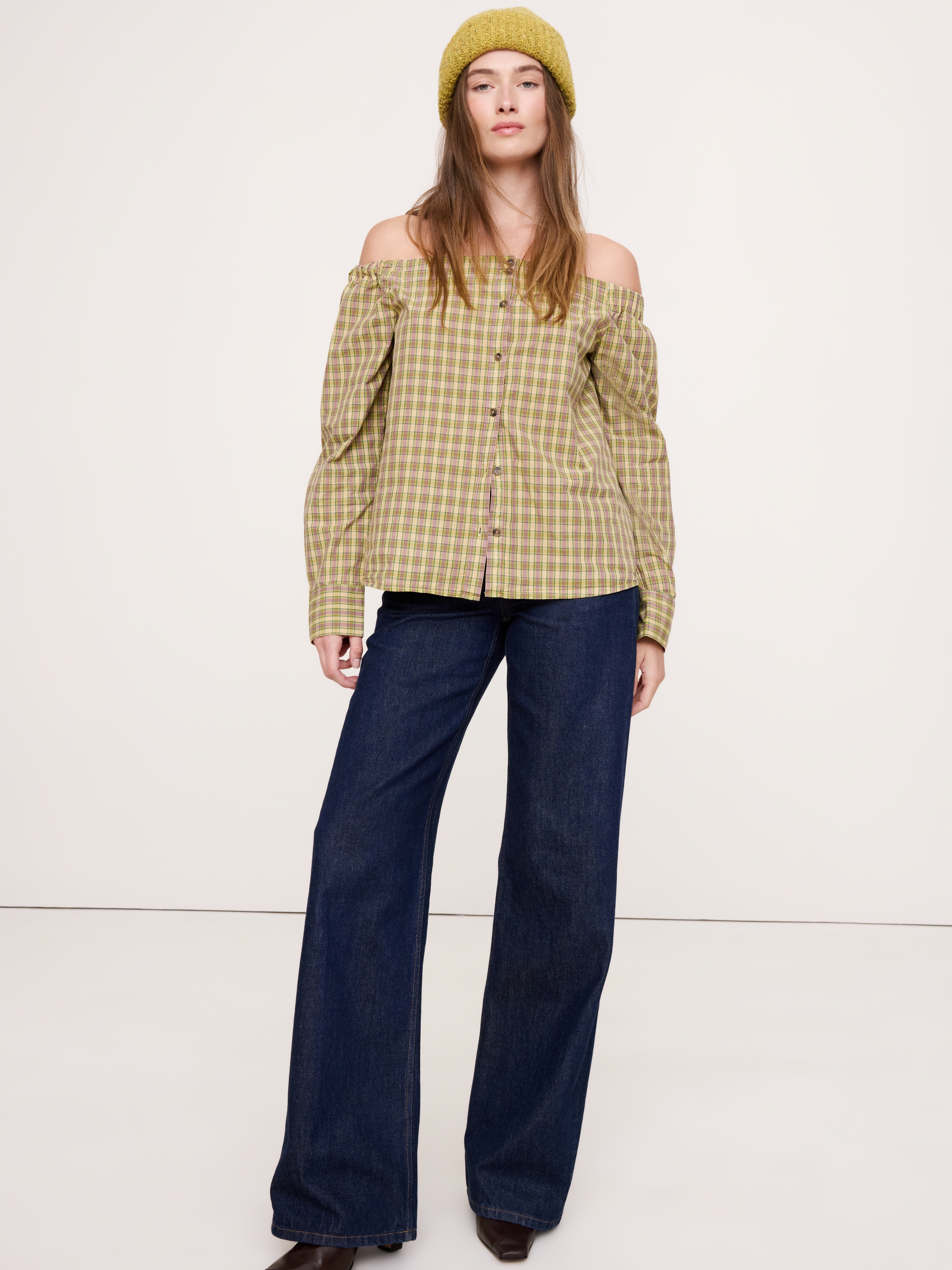 Cotton Poplin Off-The-Shoulder Top