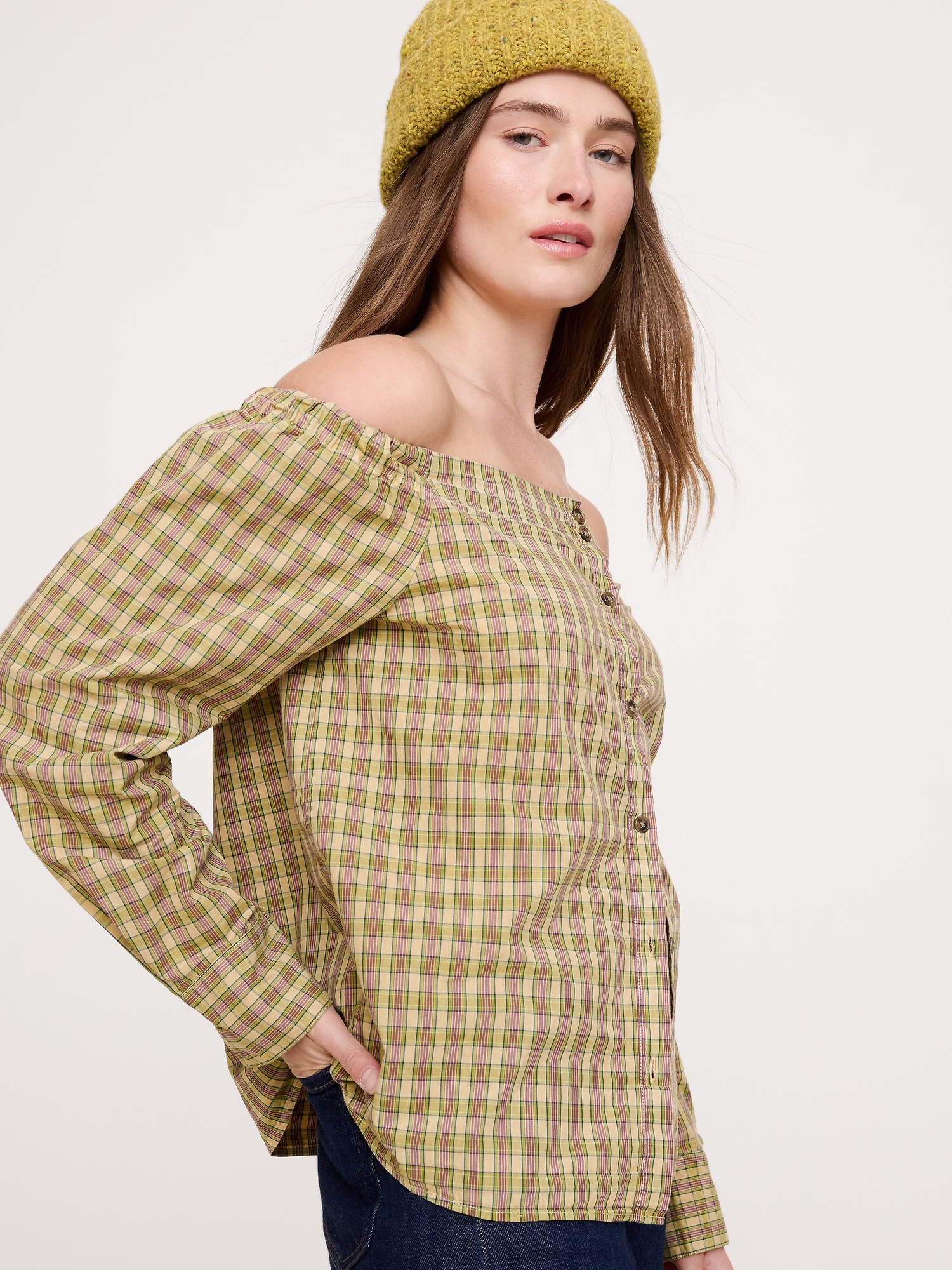 Image number 3 showing, Cotton Poplin Off-The-Shoulder Top