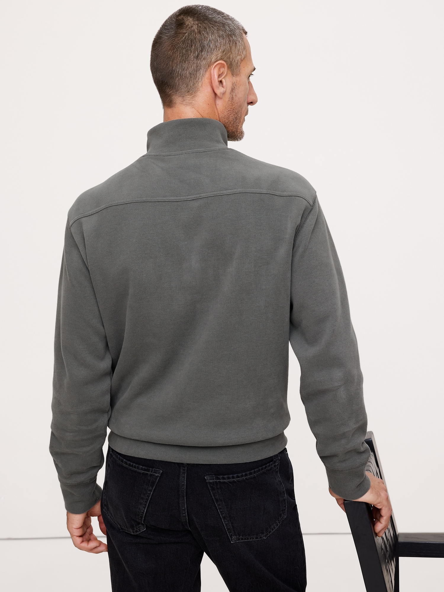 Image number 2 showing, Double-Knit Mock-Neck Sweatshirt