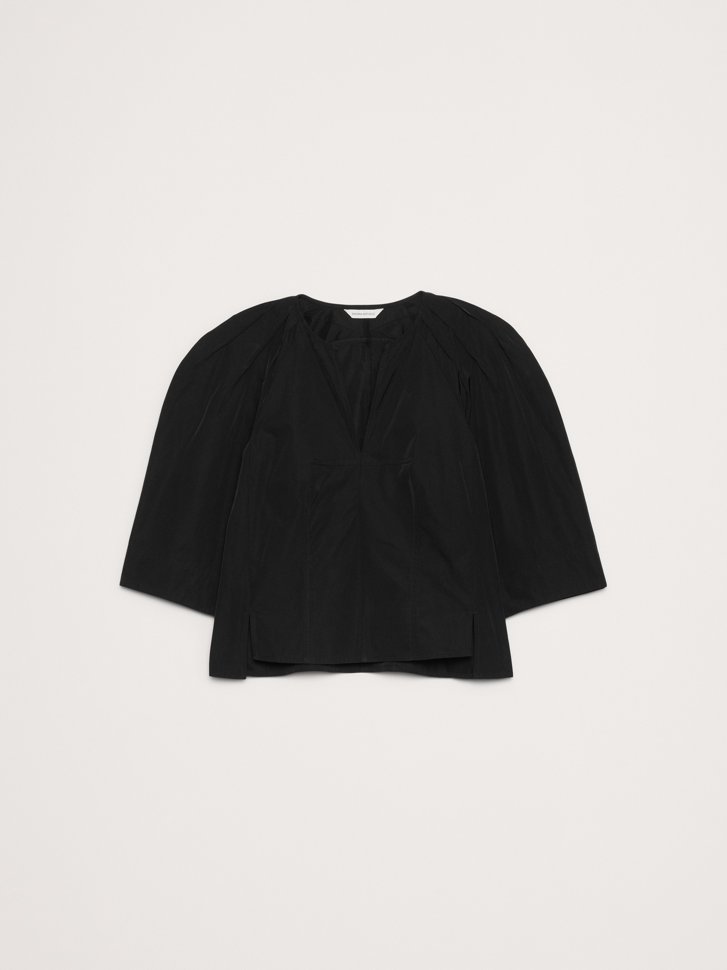 Женский топ Banana Republic Taffeta Volume-Sleeve Top, цвет: Чёрный — фото 4